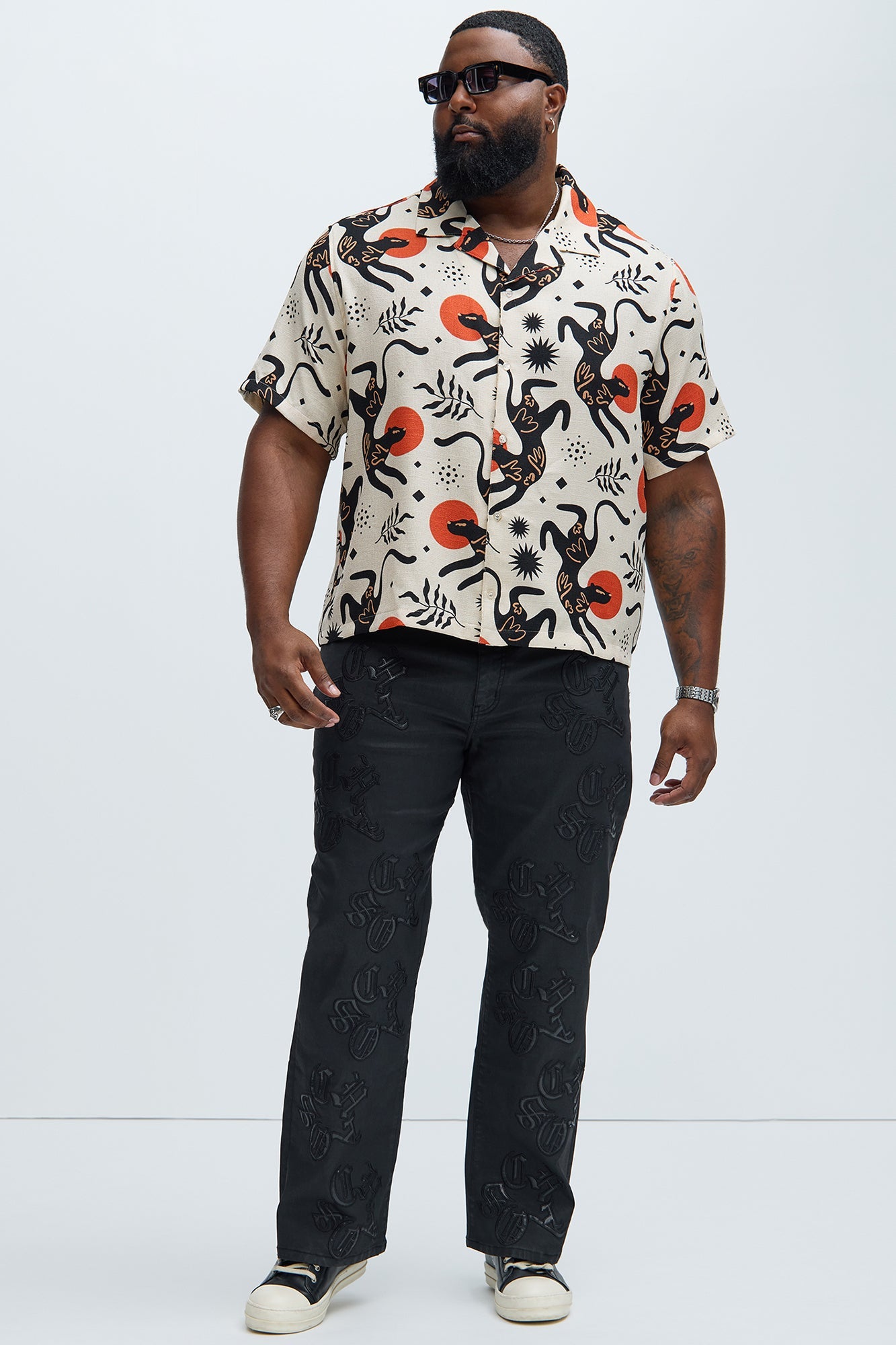 Dancing Cat Shirt - Tan/Multi