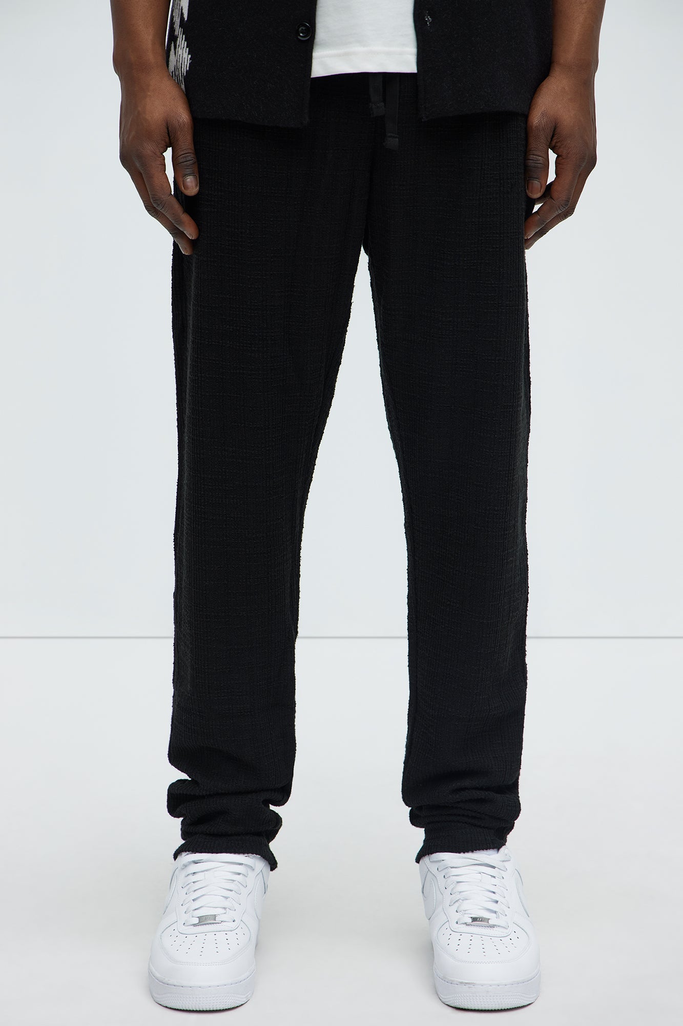 Dean Textured Slim Pants - Black