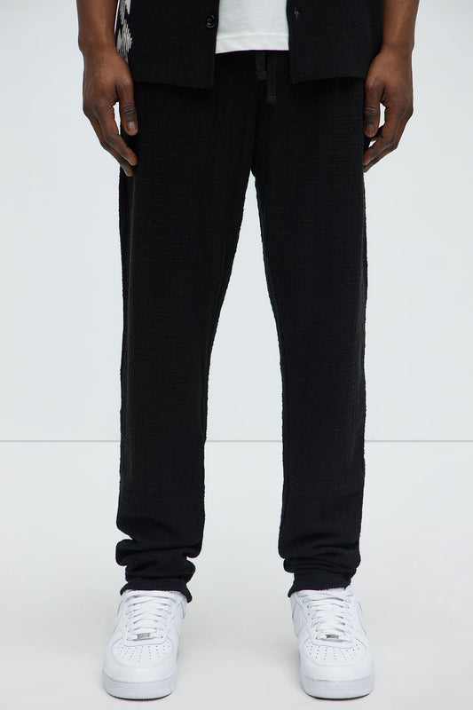 Dean Textured Slim Pants - Black