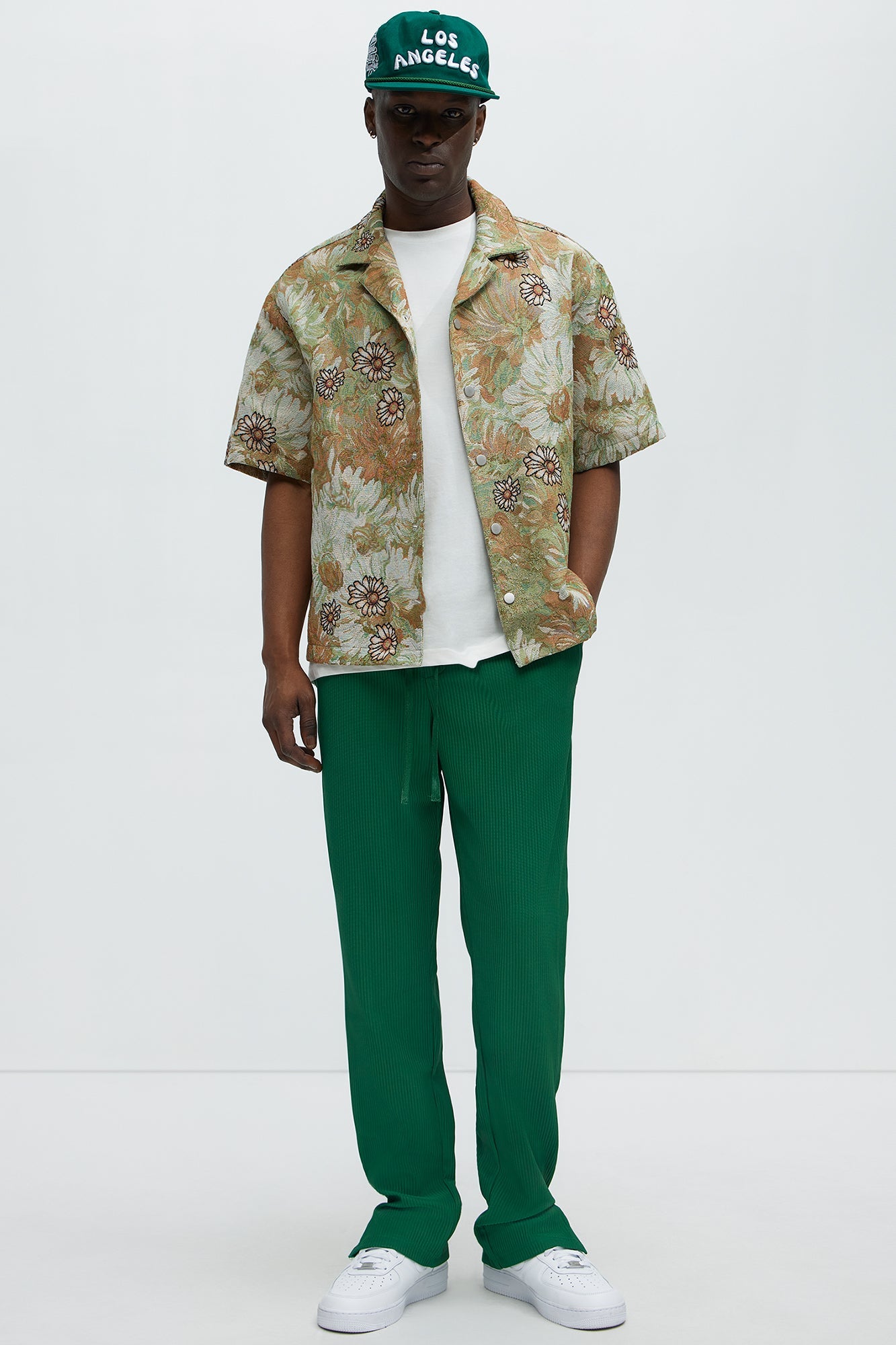 Show Up Slim Slit Pants - Green