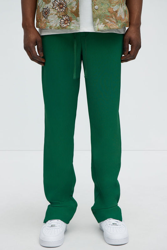Show Up Slim Slit Pants - Green