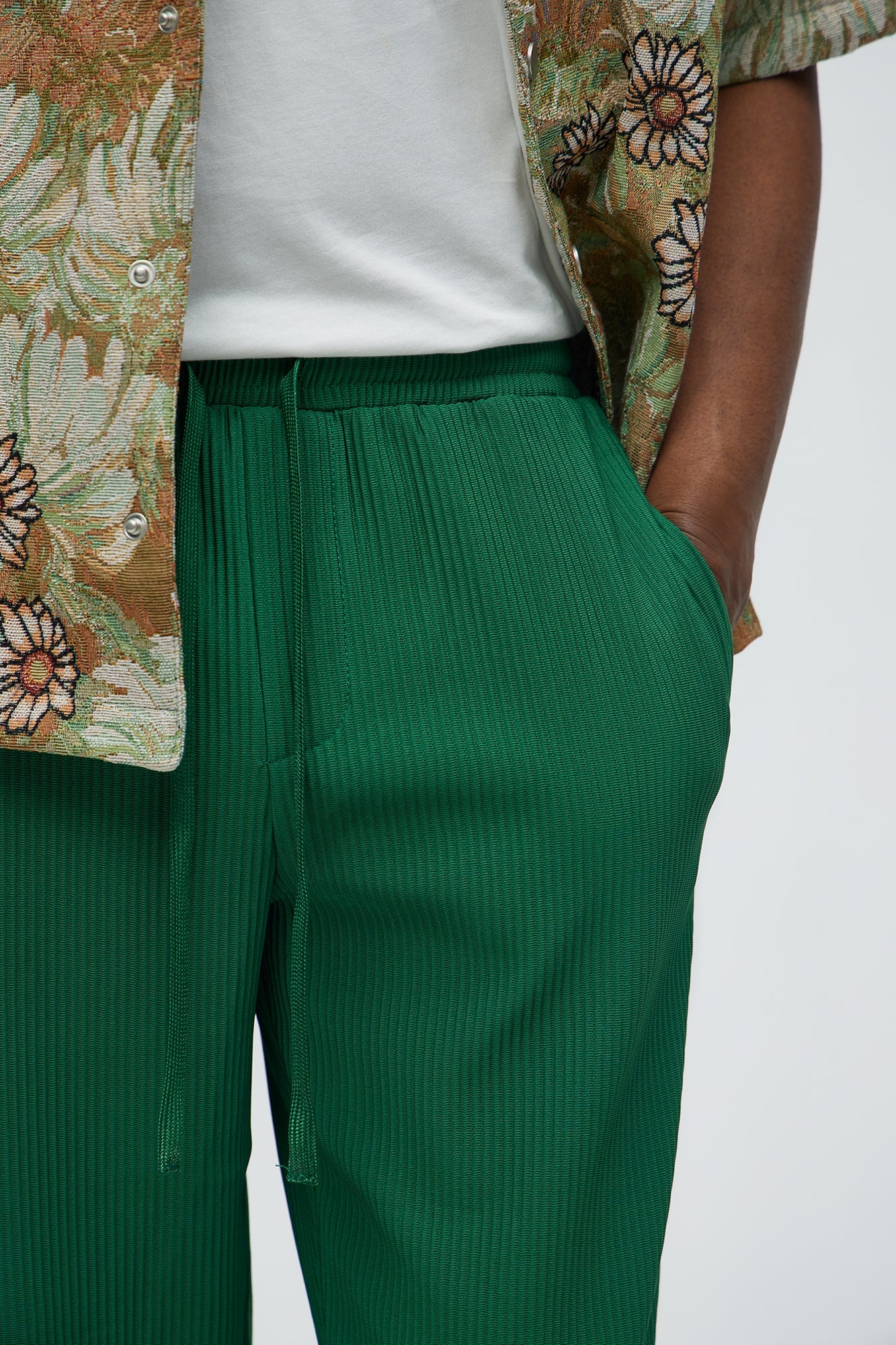 Show Up Slim Slit Pants - Green