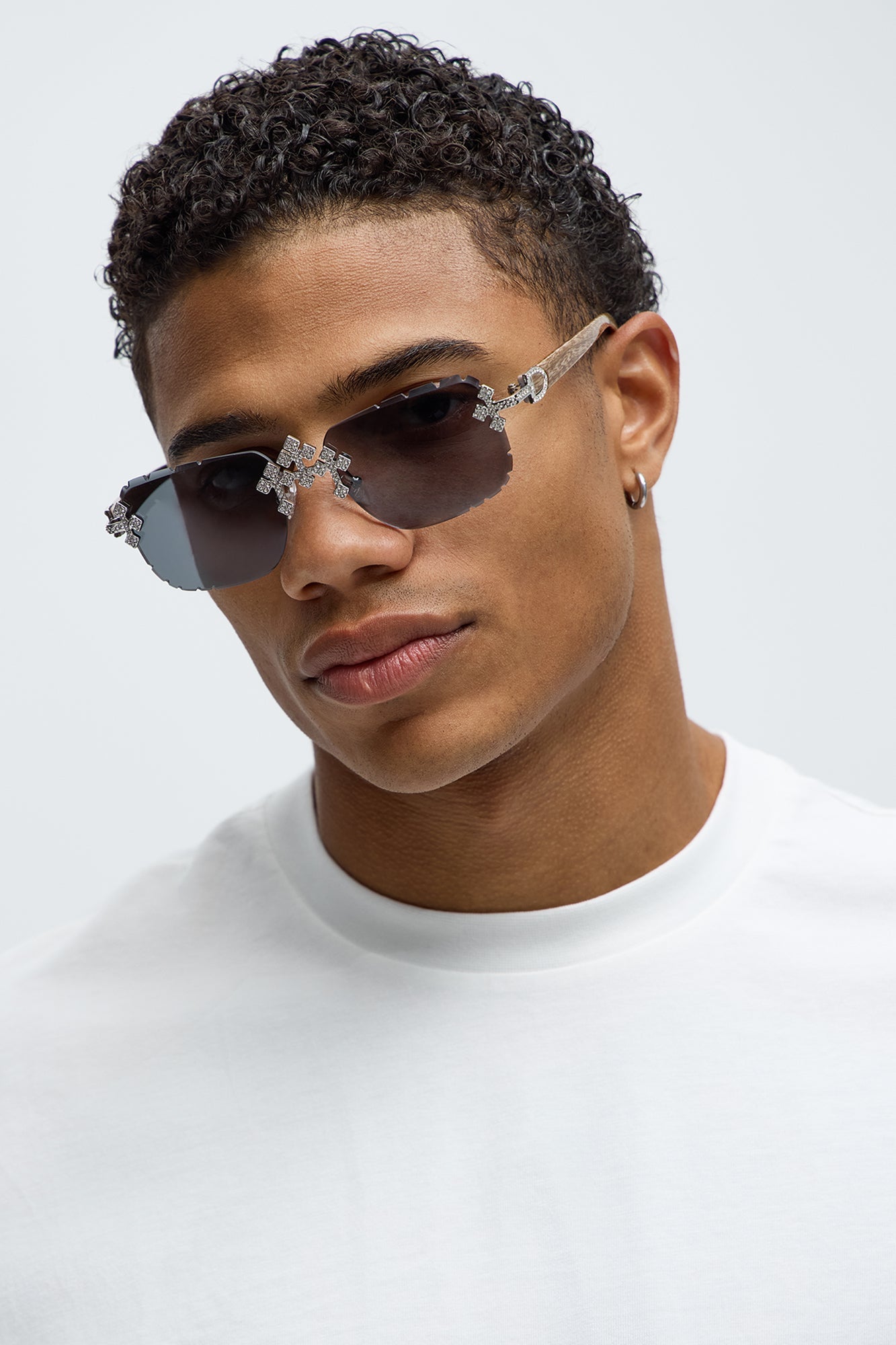 Iced Triple Cross Sunglasses - Black/combo