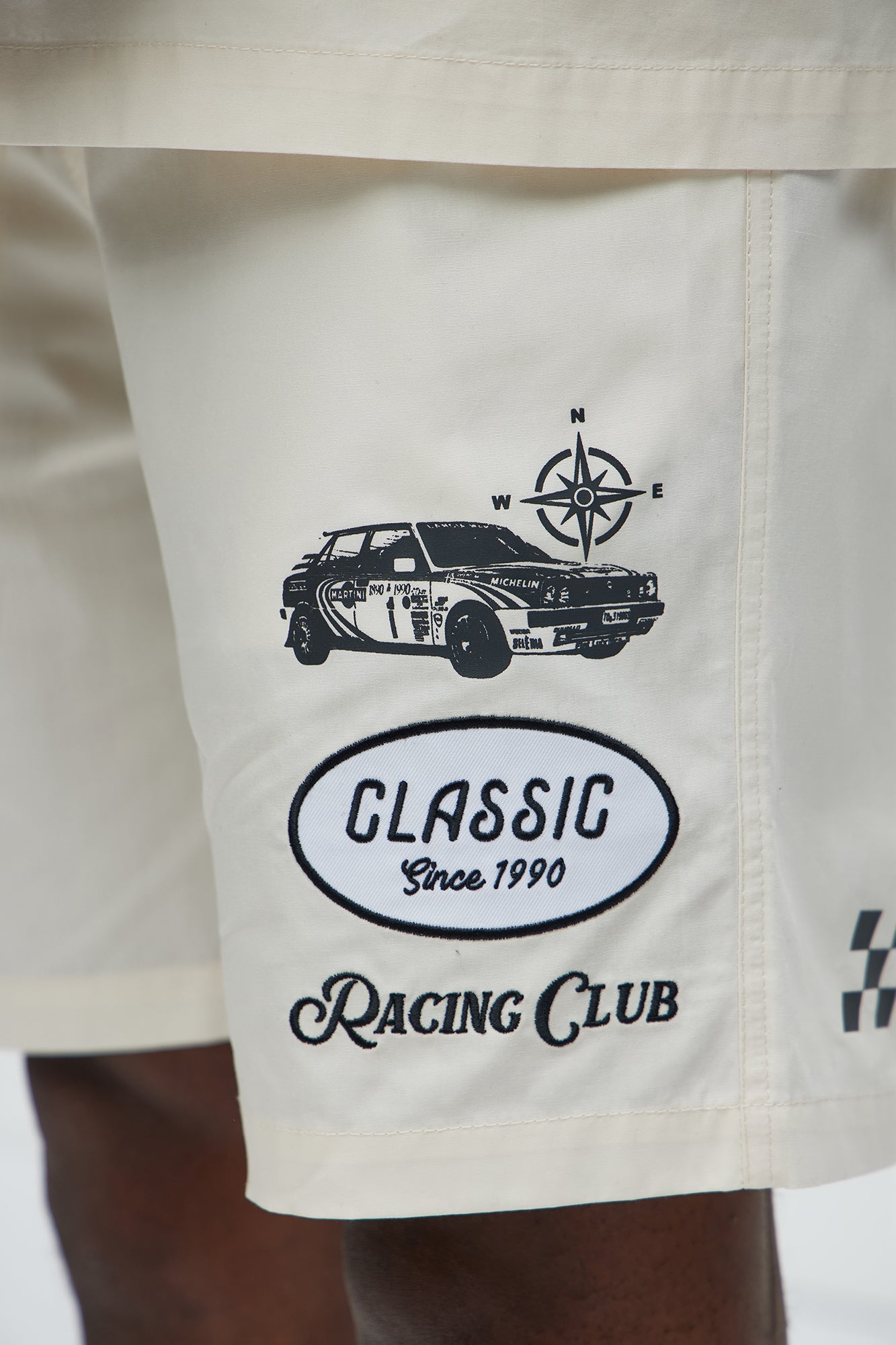 Racing Club Relaxed Drawstring Shorts - Cream