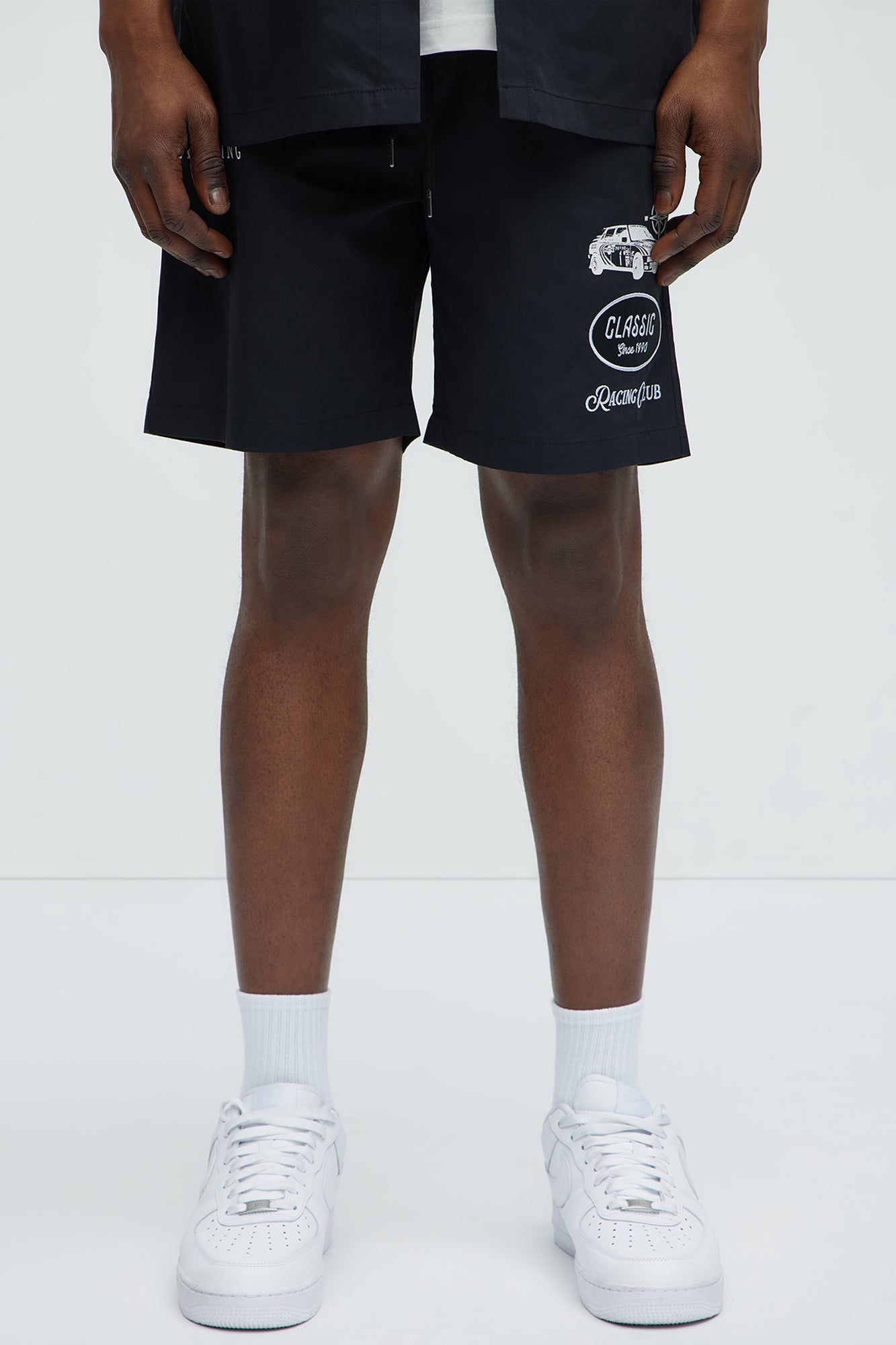 Racing Club Relaxed Drawstring Shorts - Black