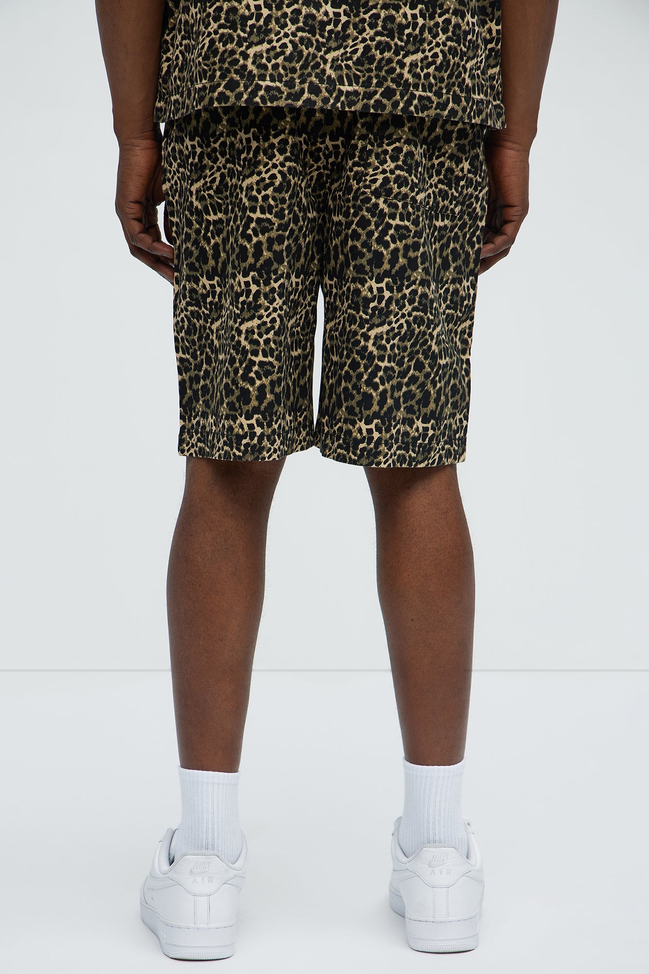 Cheetah Star Animal Print Relaxed Shorts - Brown Combo