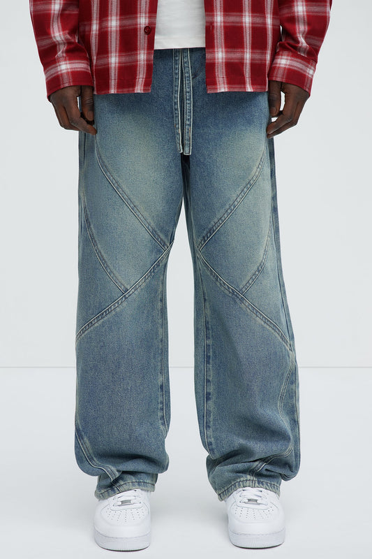 Be Chillin Baggy Jeans - Light Blue Wash