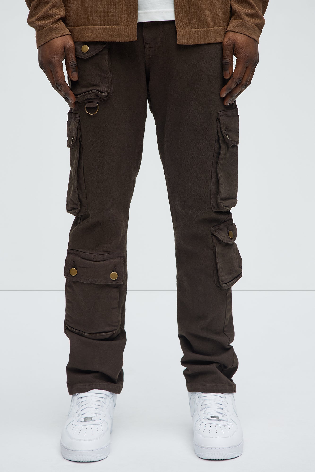 Hate To Say It Utility Cargo Slim Pants - Brown