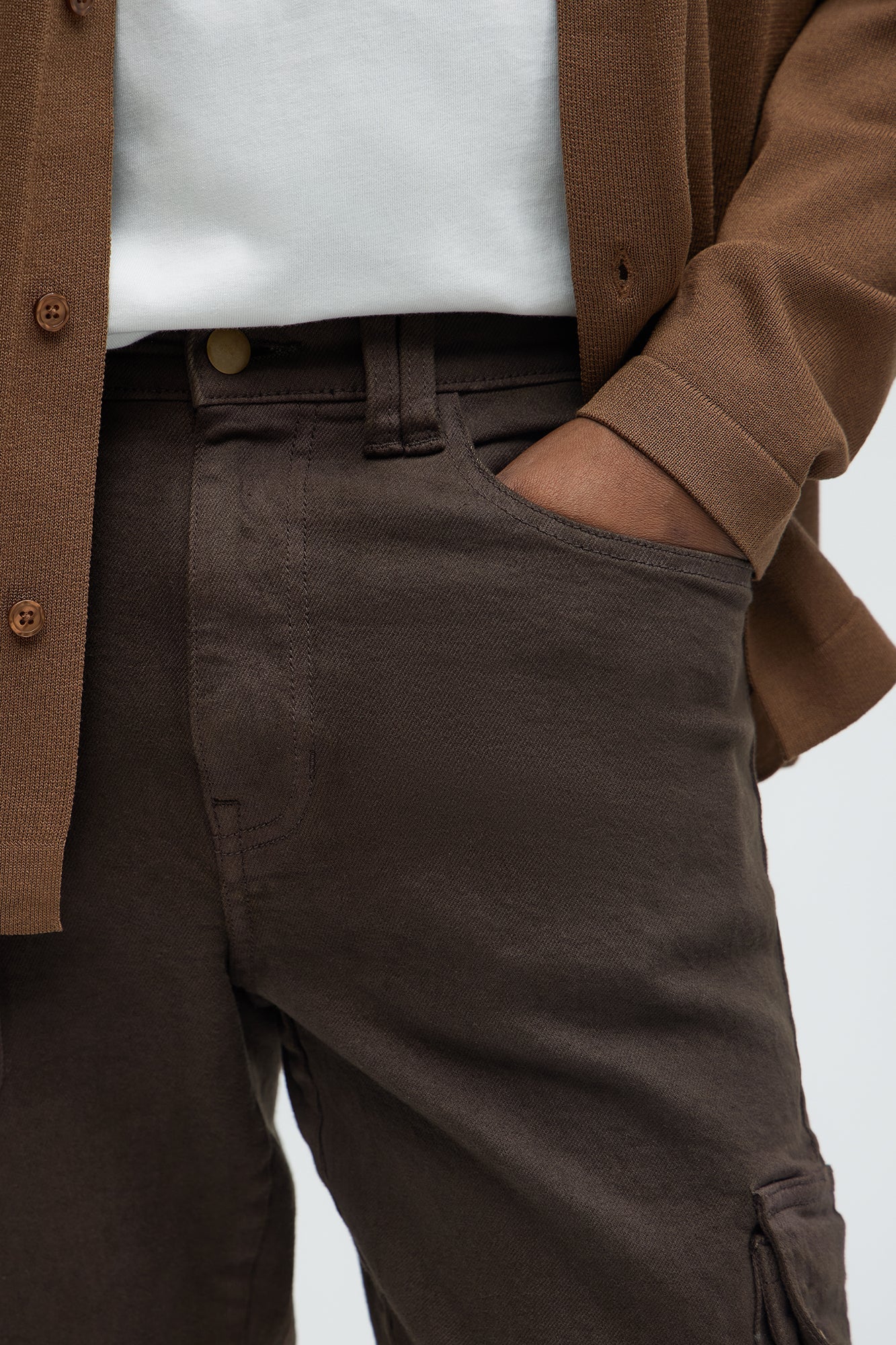 Hate To Say It Utility Cargo Slim Pants - Brown