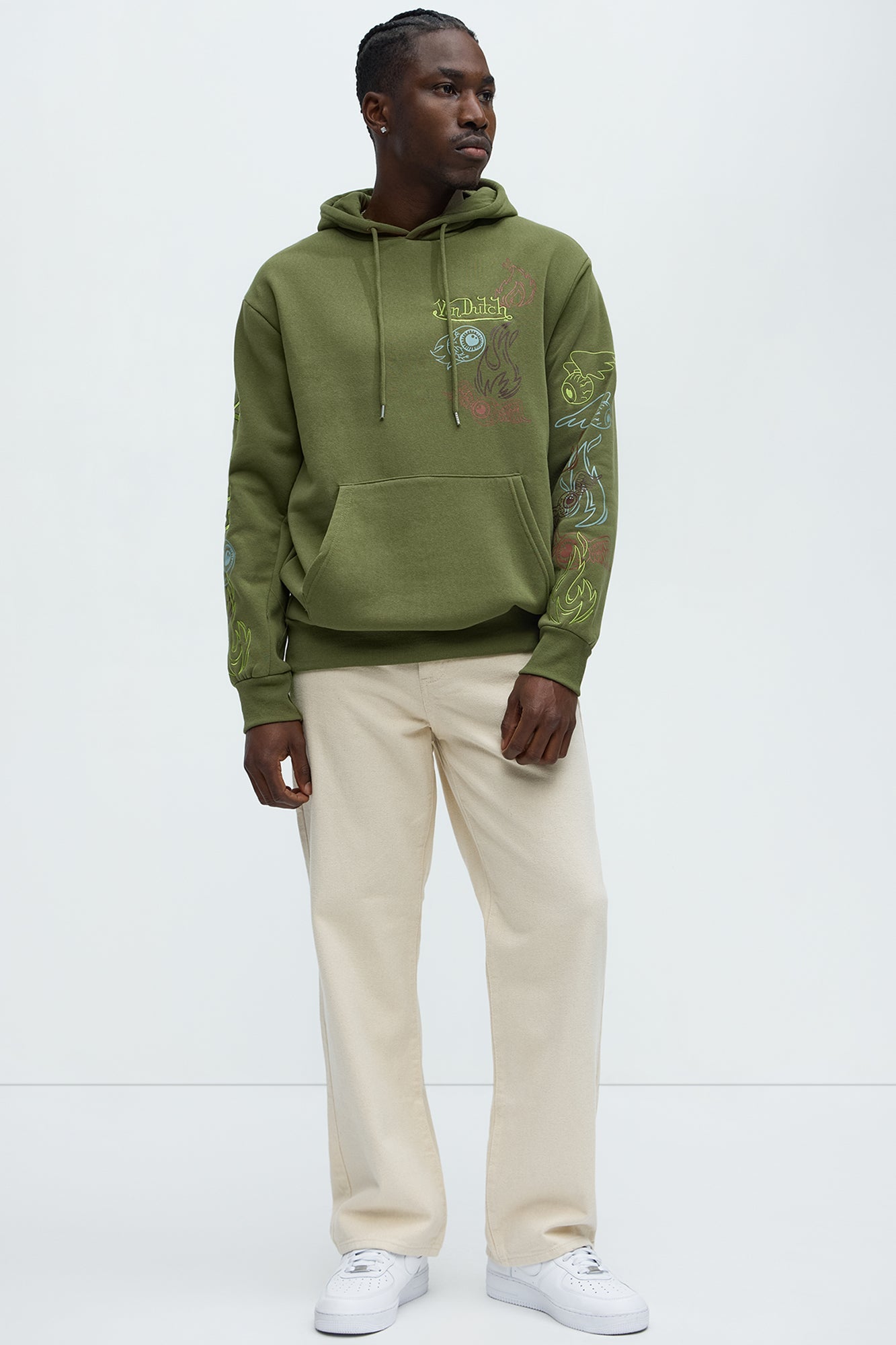 Von Dutch Multi-Design Hoodie - Olive