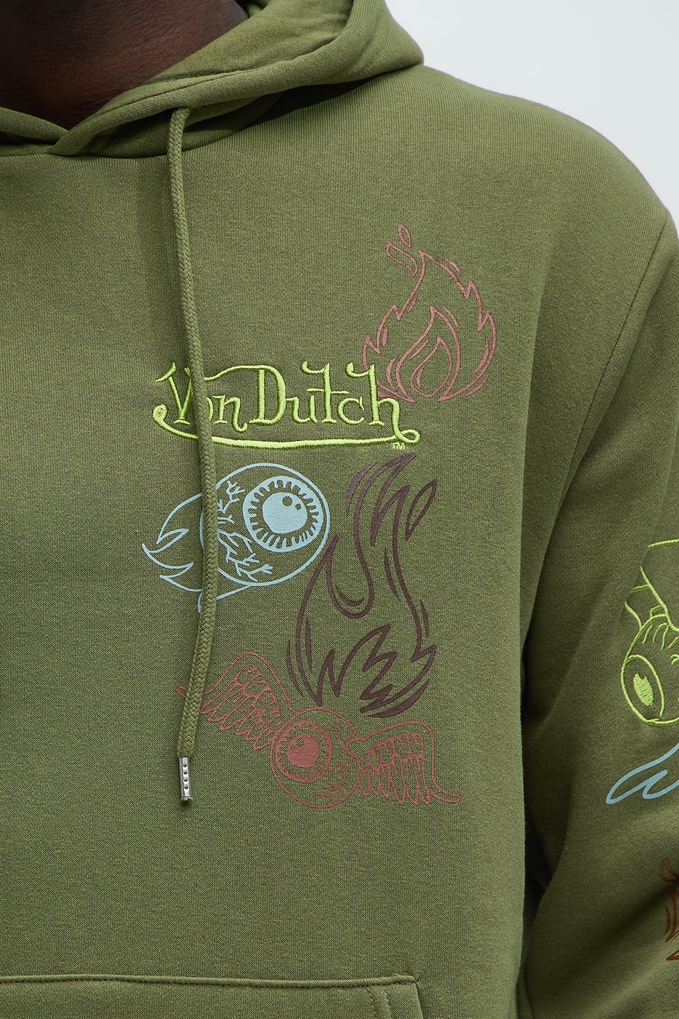 Von Dutch Multi-Design Hoodie - Olive