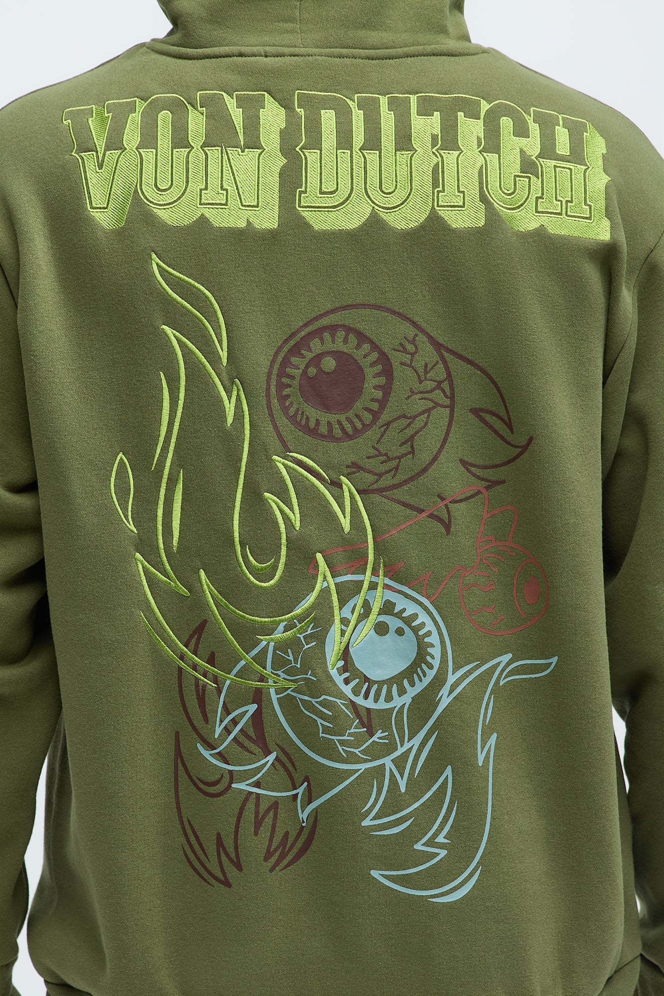 Von Dutch Multi-Design Hoodie - Olive