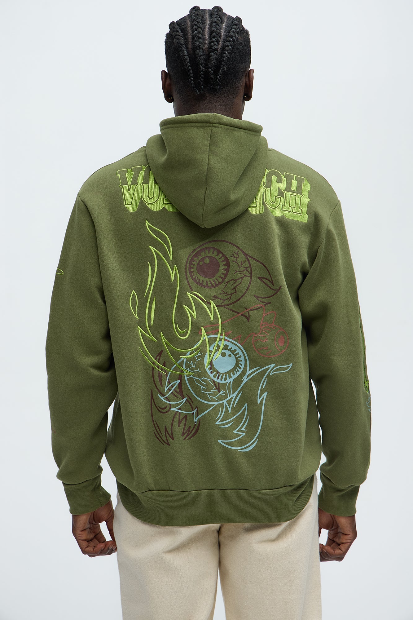 Von Dutch Multi-Design Hoodie - Olive