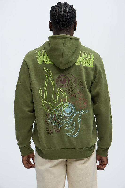 Von Dutch Multi-Design Hoodie - Olive