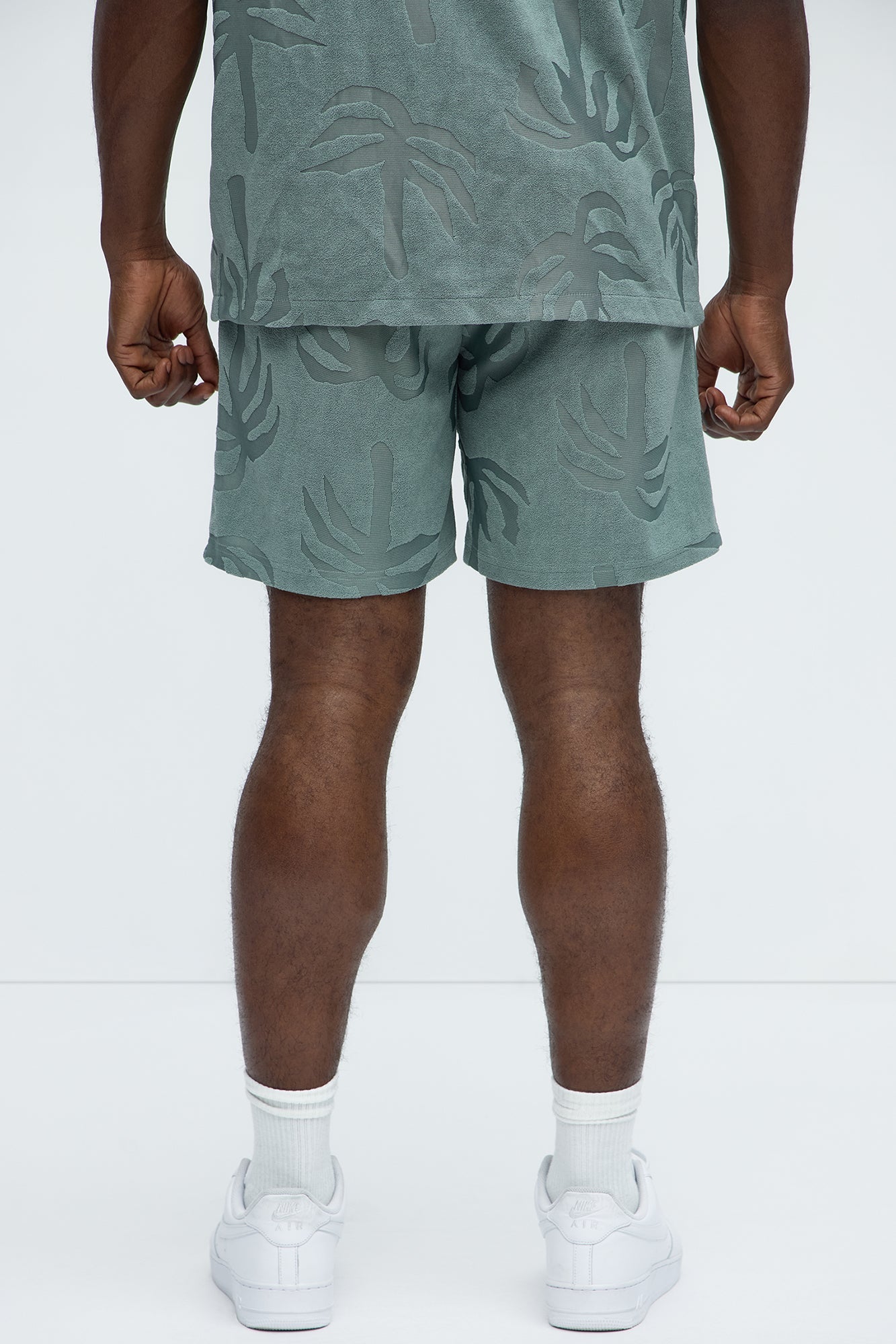 Tropical Trees Relaxed Shorts - Sage