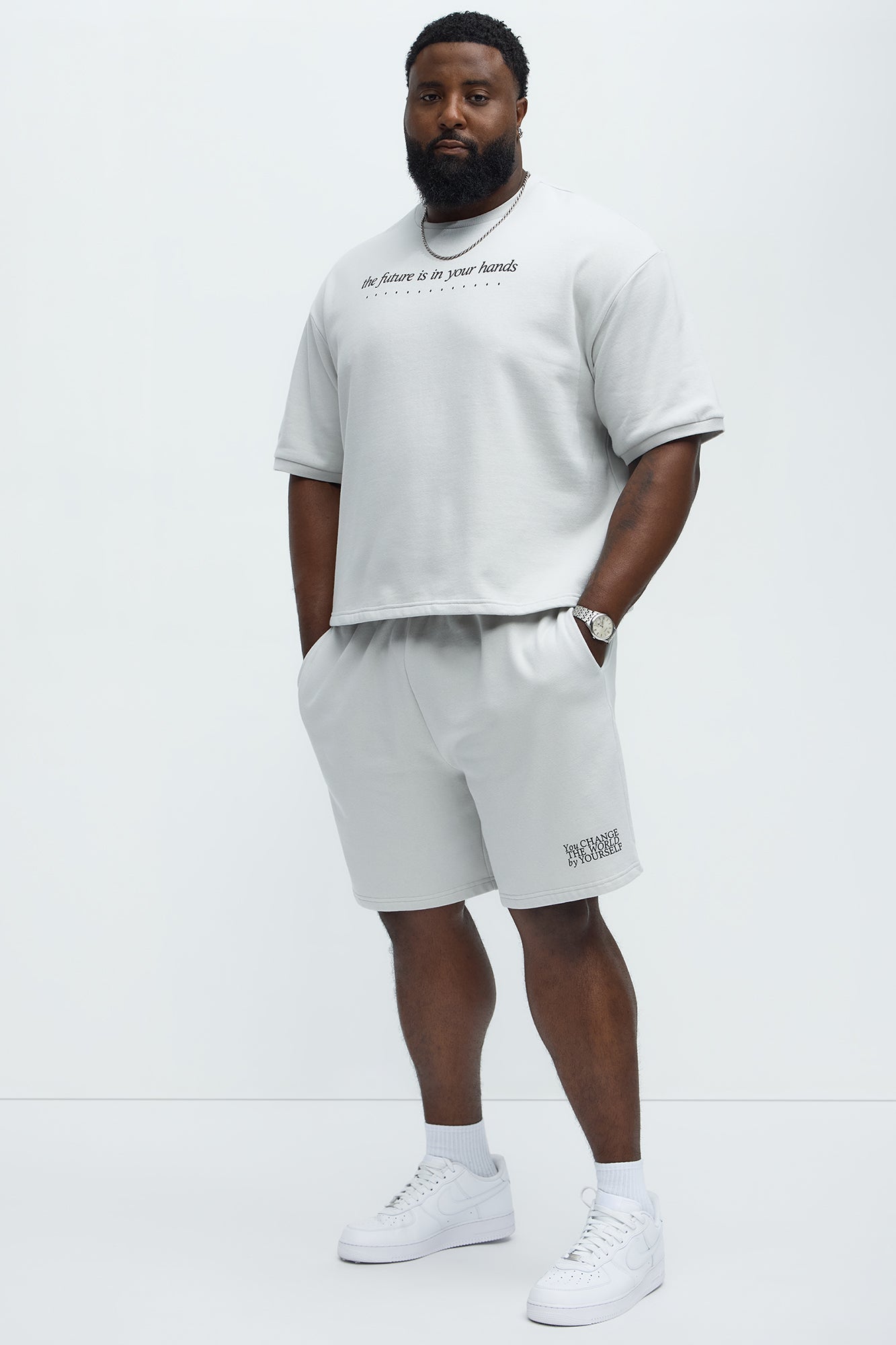 The Future Is In Your Hands Sweatshorts - Grey