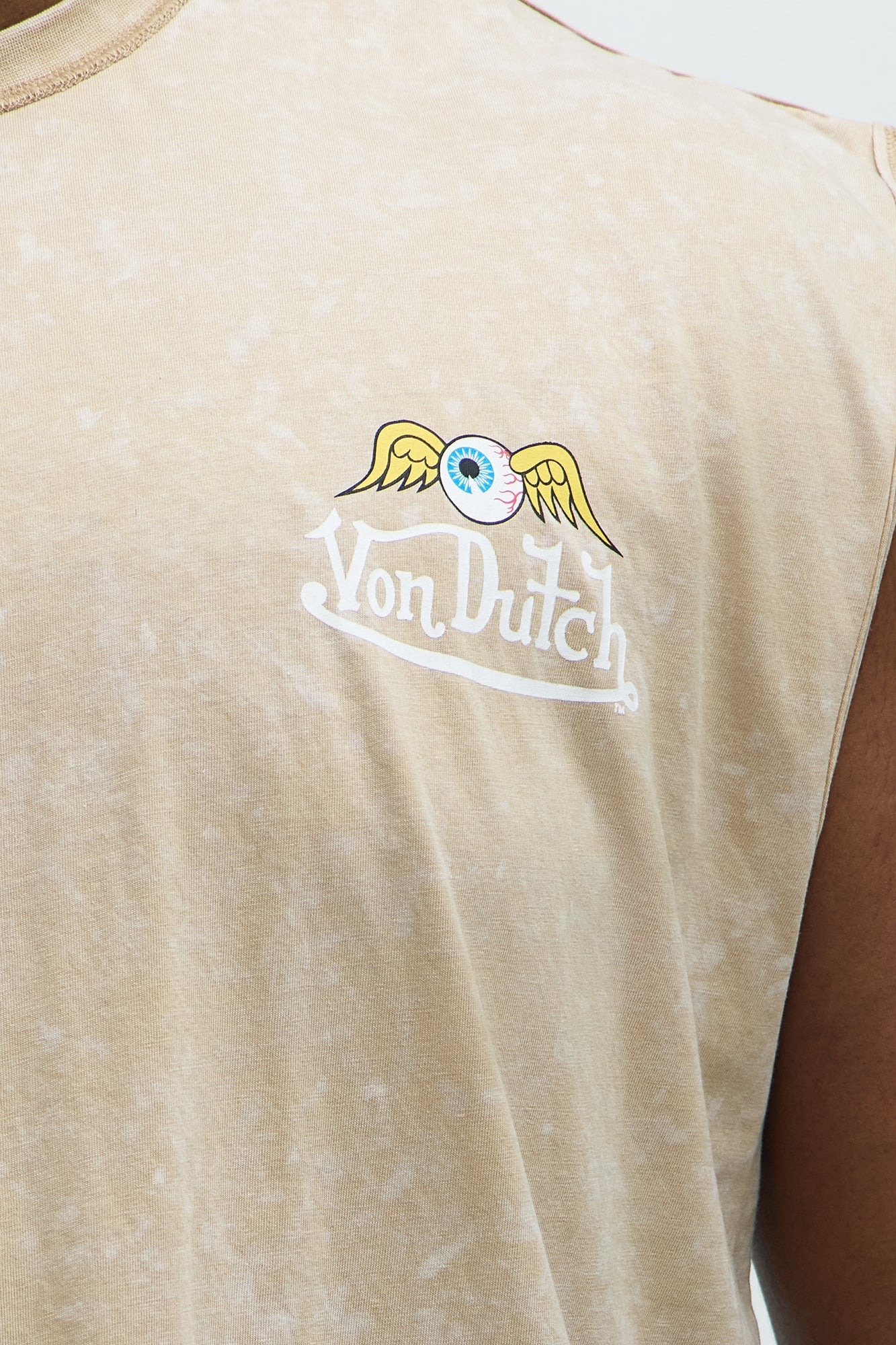 Von Dutch Winged Eye Muscle Tee - Cream