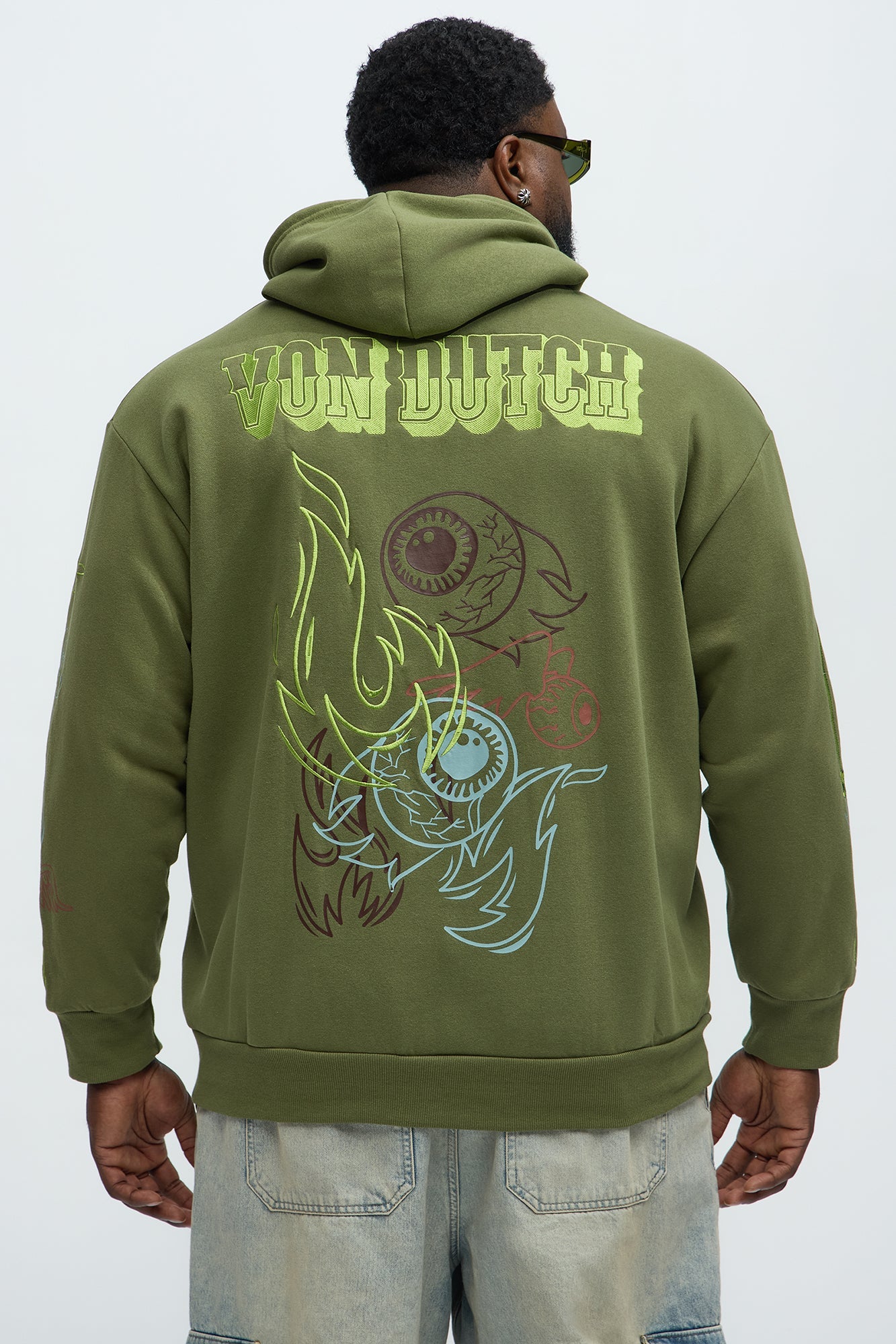 Von Dutch Multi-Design Hoodie - Olive