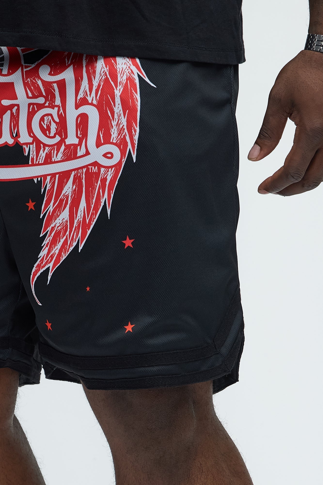 Von Dutch Eyeball Relaxed Drawstring Shorts - Black