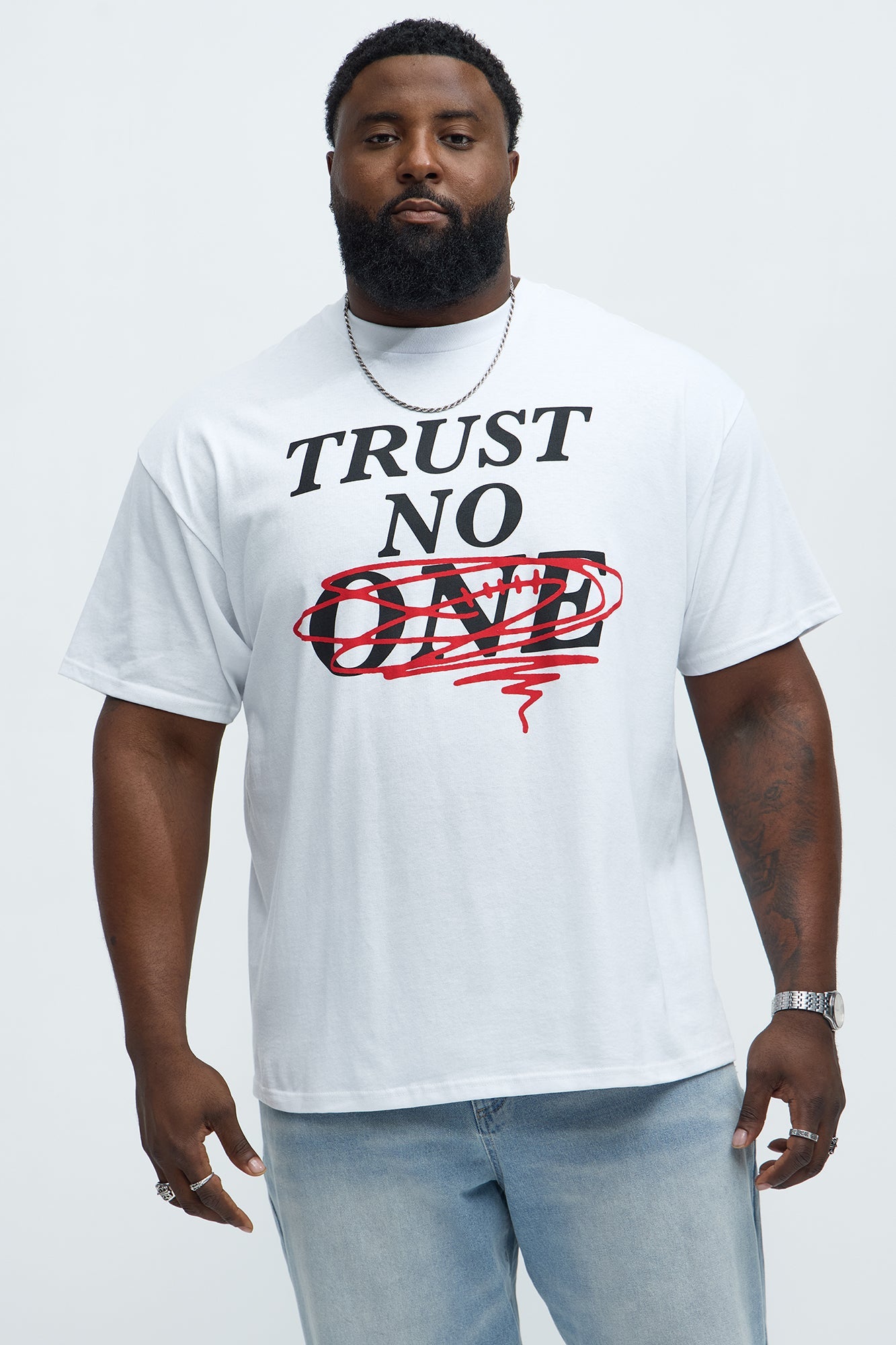 Trust No One Ever Short Sleeve Tee - White