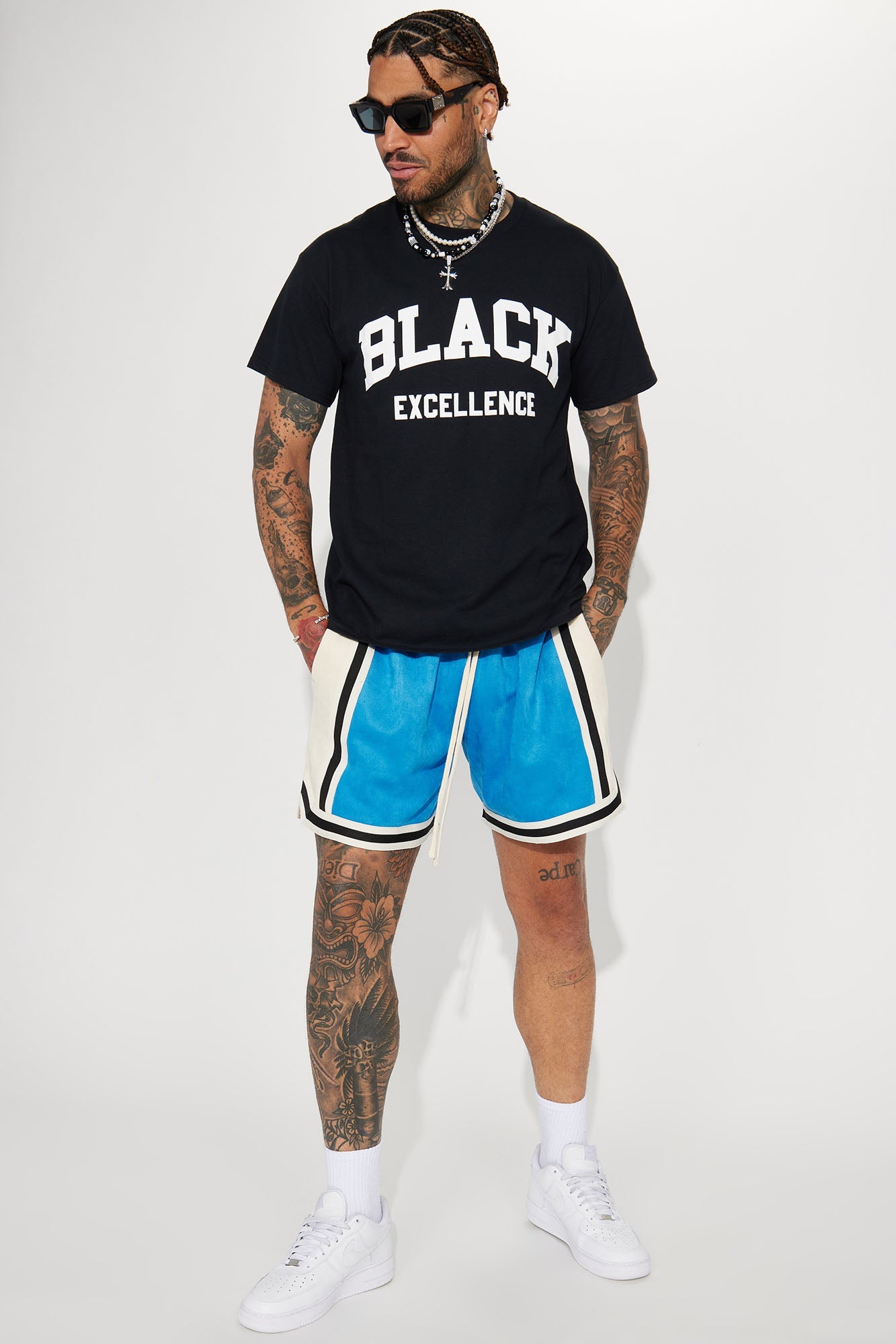 Black Excellence Varsity Short Sleeve Tee - Black
