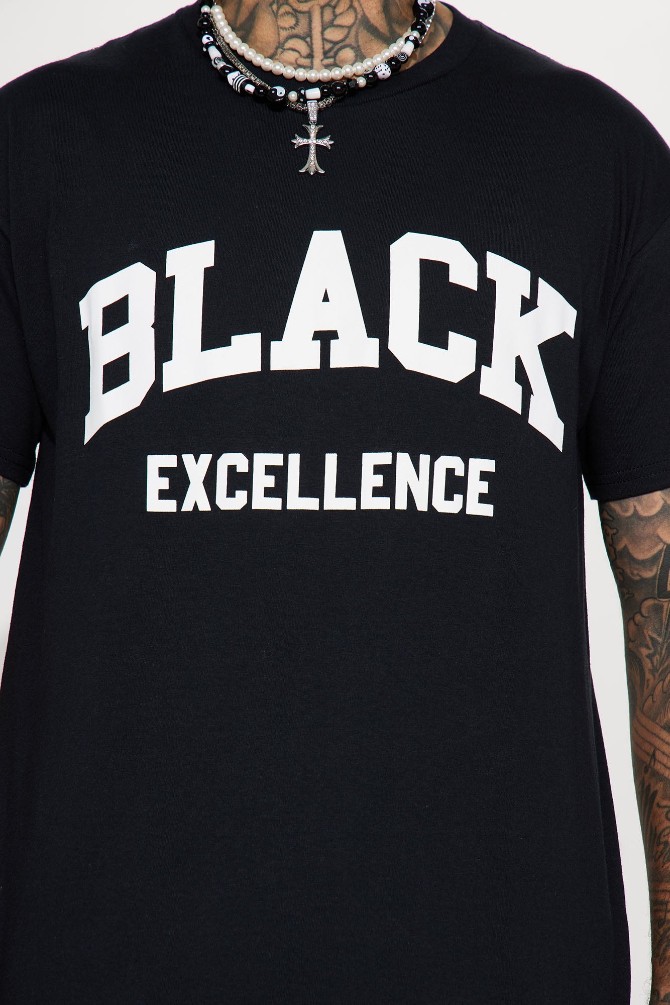 Black Excellence Varsity Short Sleeve Tee - Black