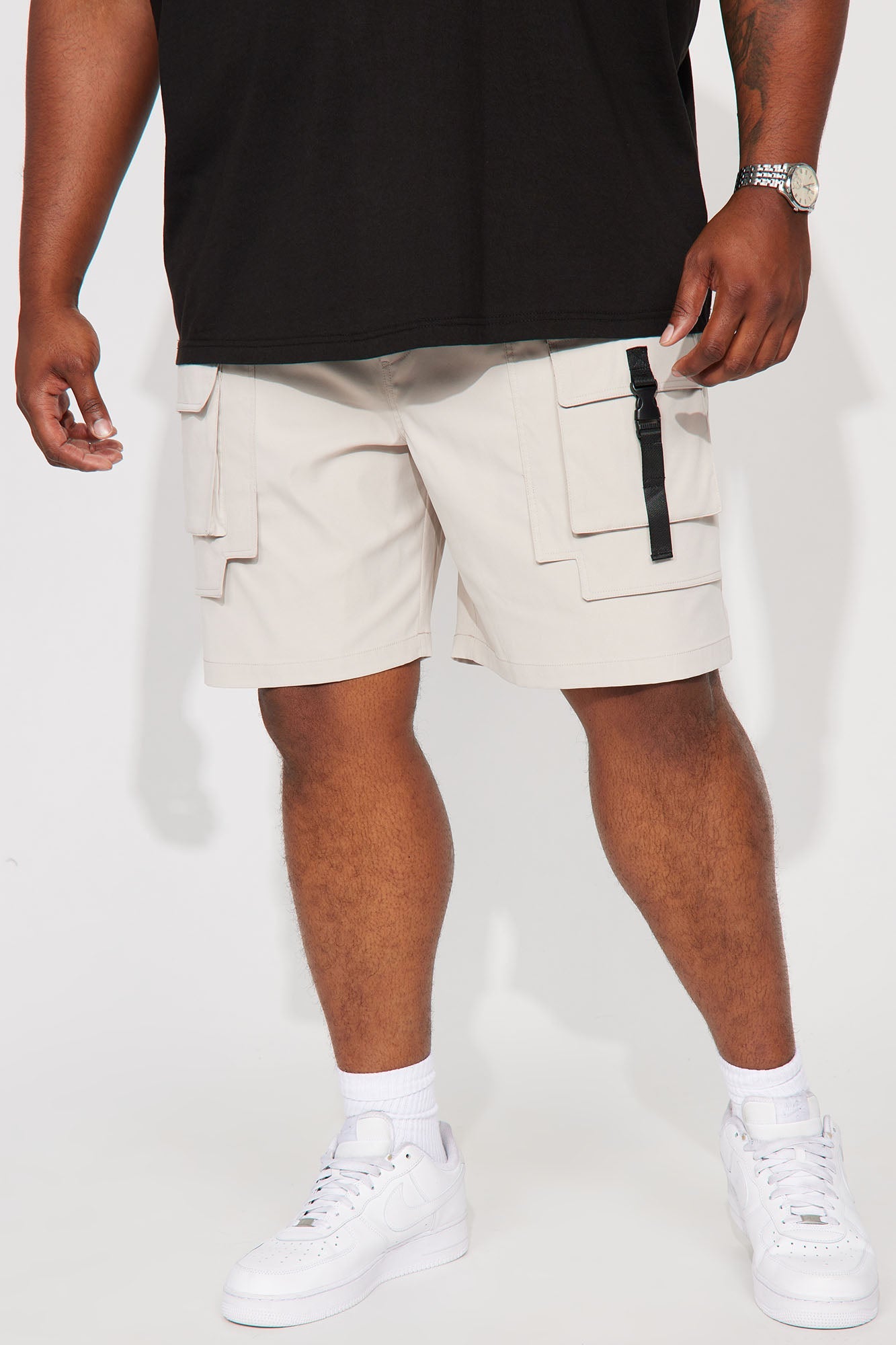 All Cap Utility Nylon Cargo Shorts - Grey