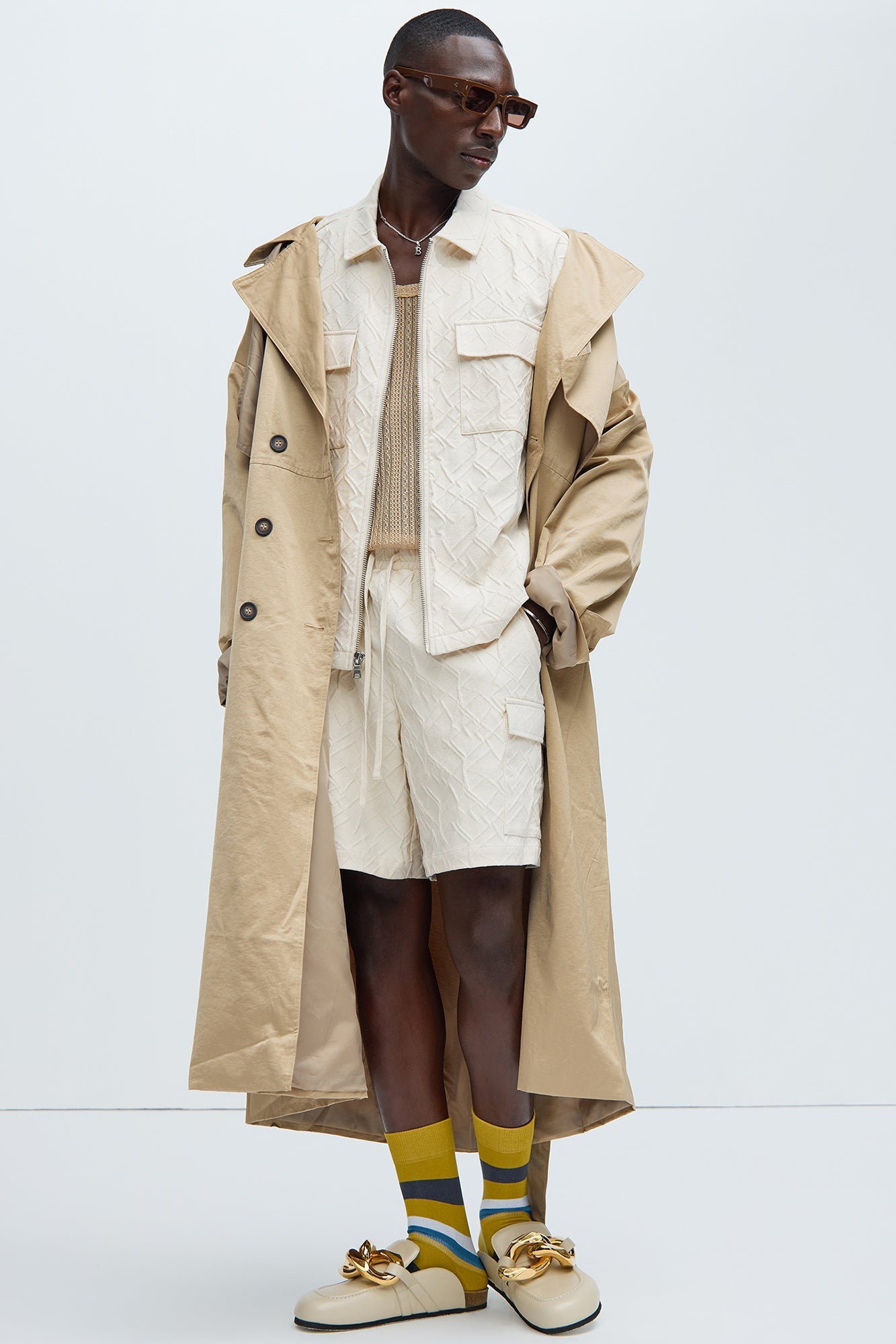 Gerrish Textured Boxy Shirt - Cream