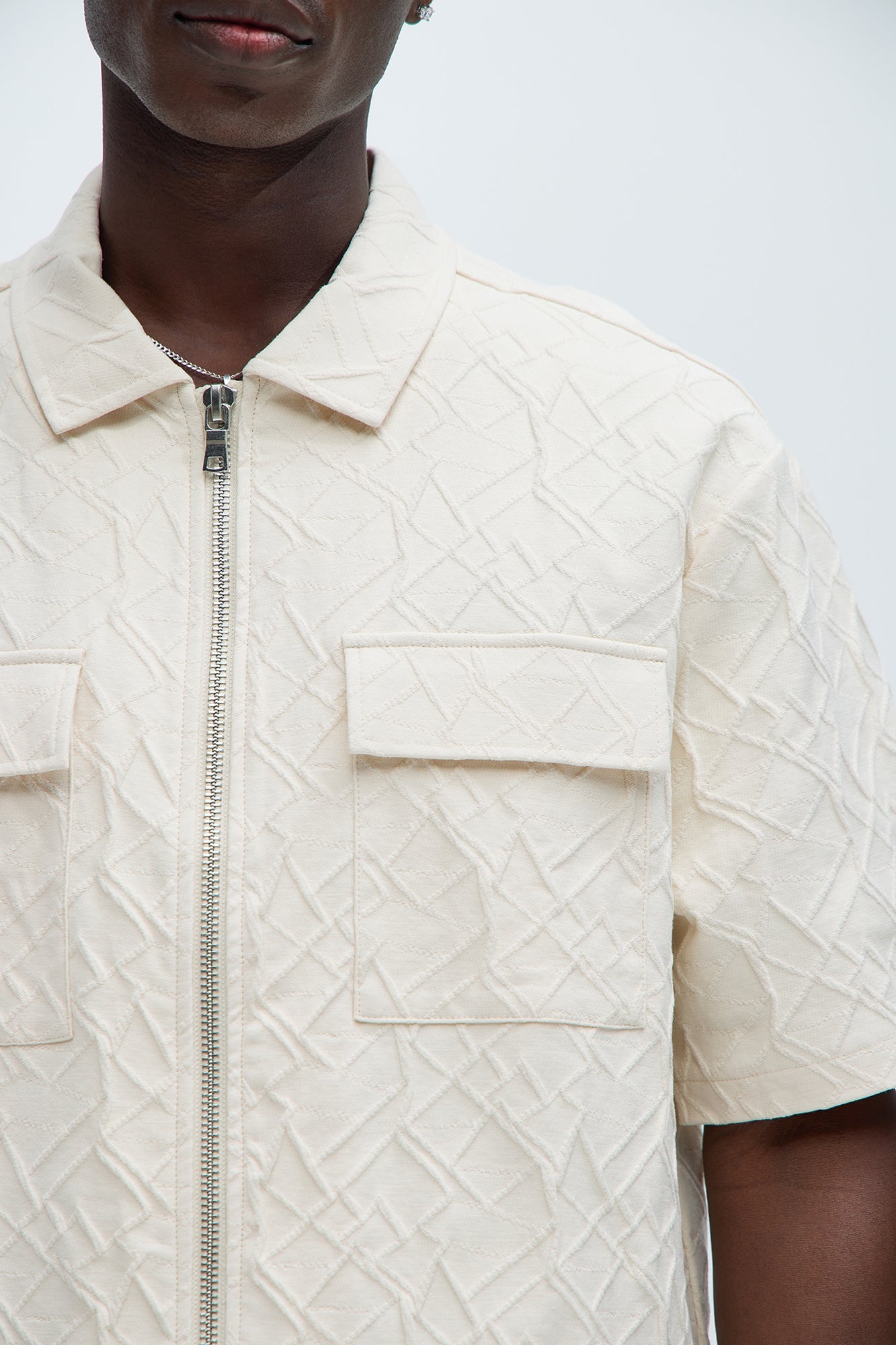 Gerrish Textured Boxy Shirt - Cream