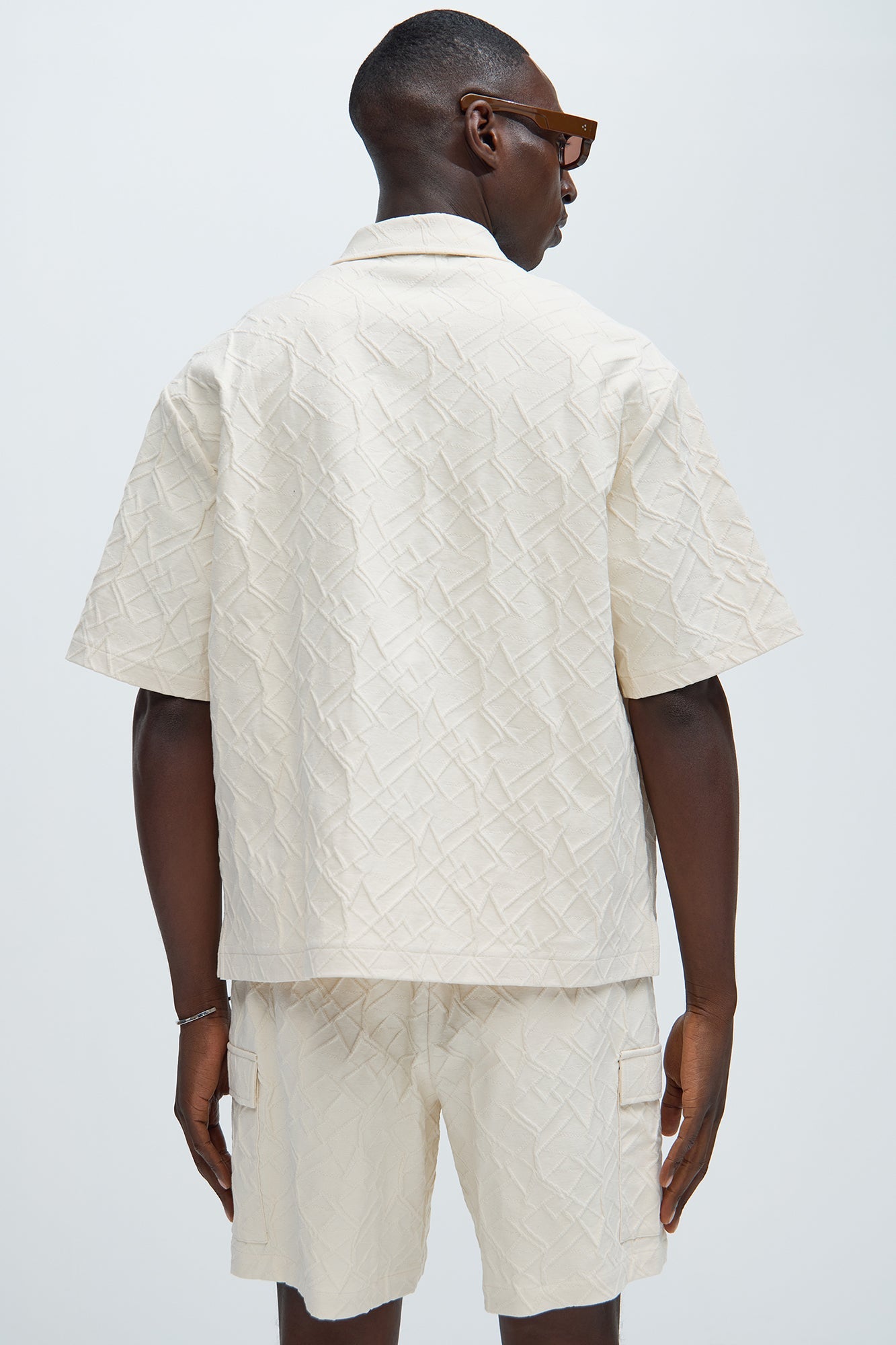 Gerrish Textured Boxy Shirt - Cream
