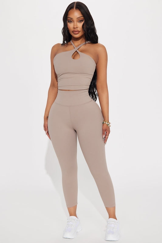 Flexibility Super Soft Capri Active Legging - Taupe