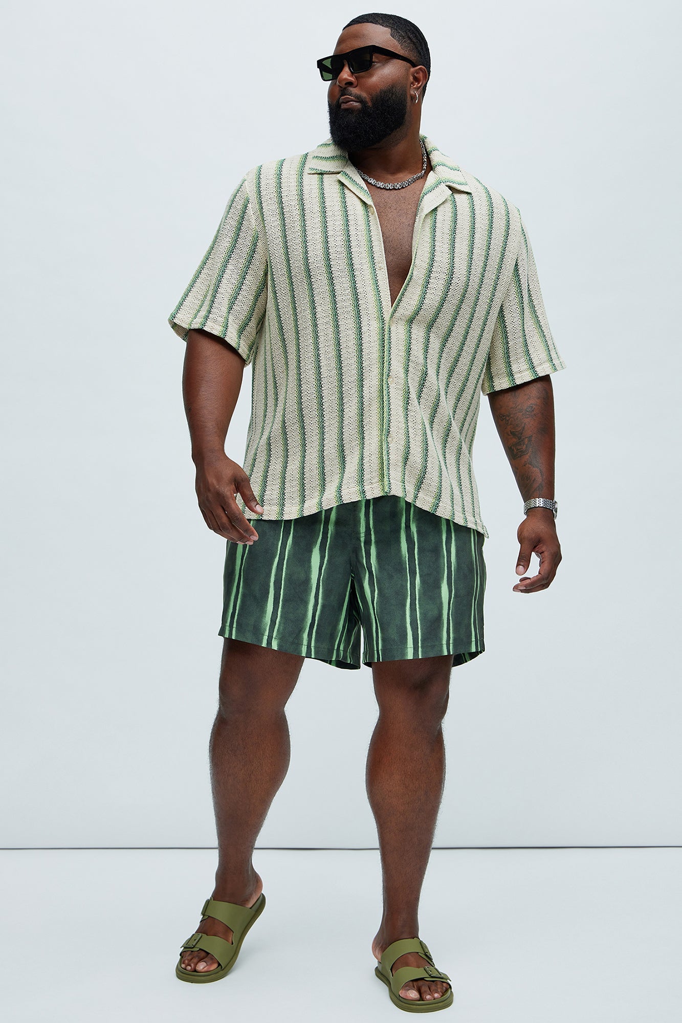 Peyton Textured Shirt - Green/combo