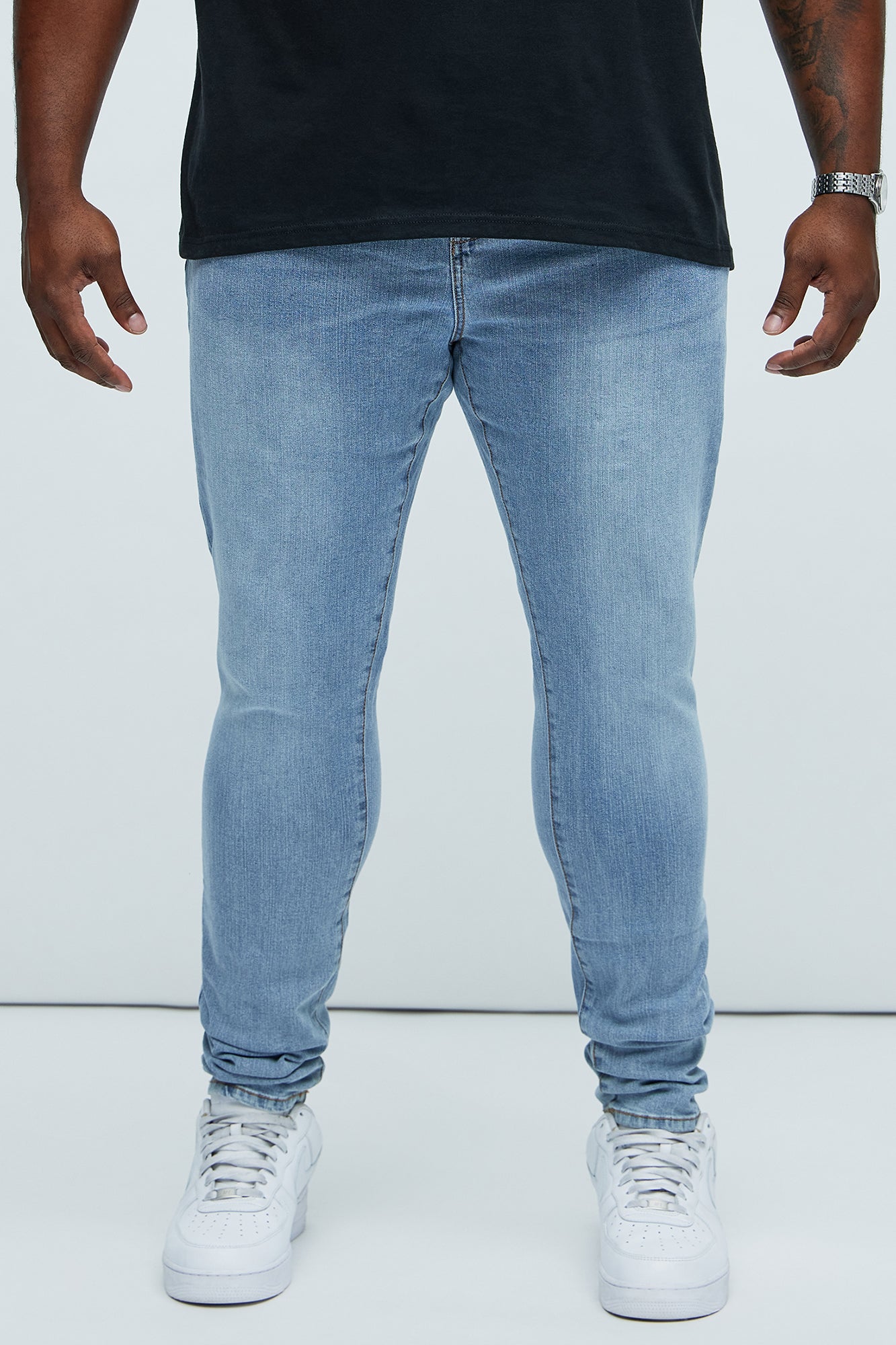 Cornell Stacked Skinny Jeans - Blue Wash