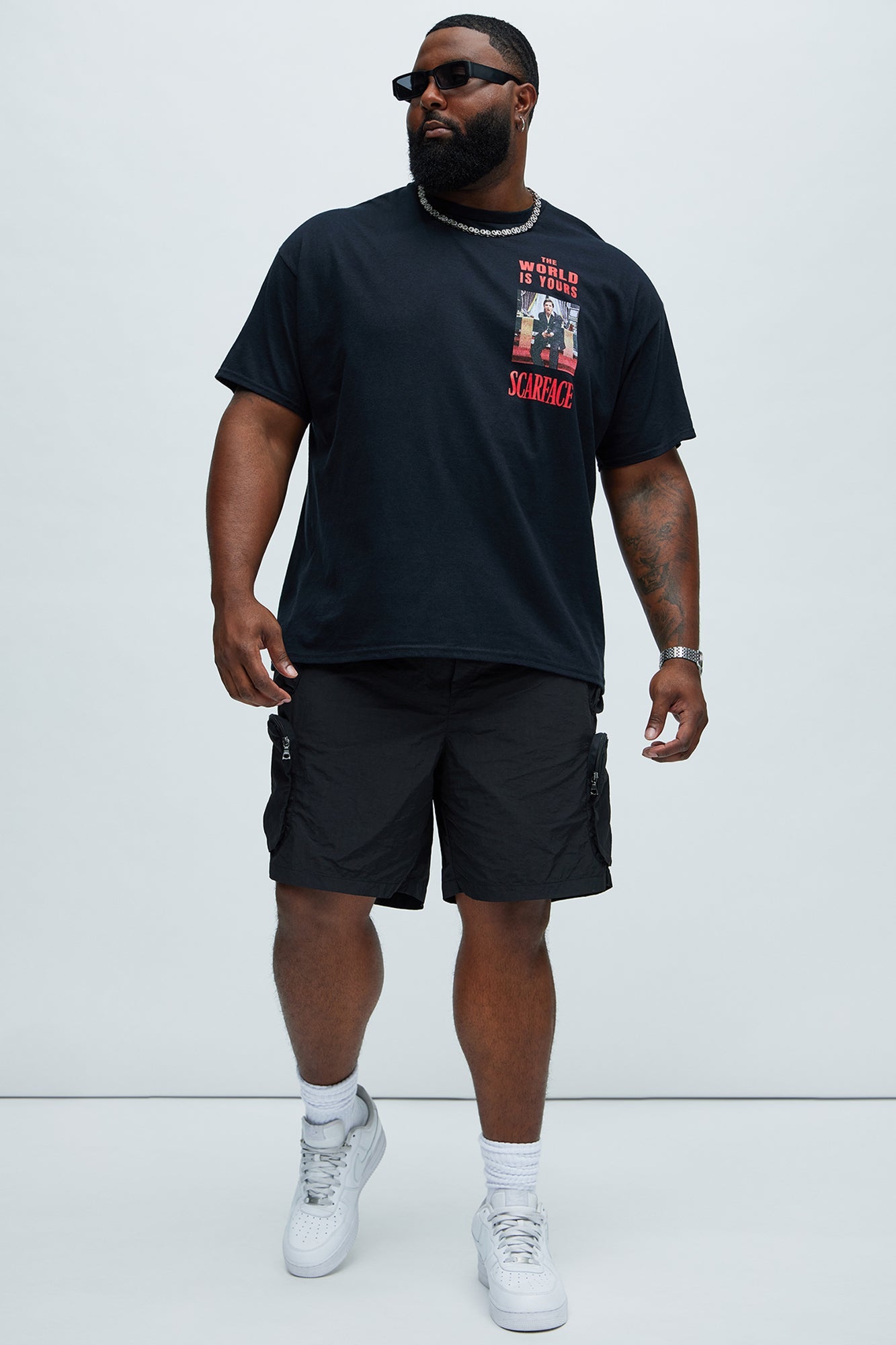 All This And That Nylon Cargo Shorts - Black