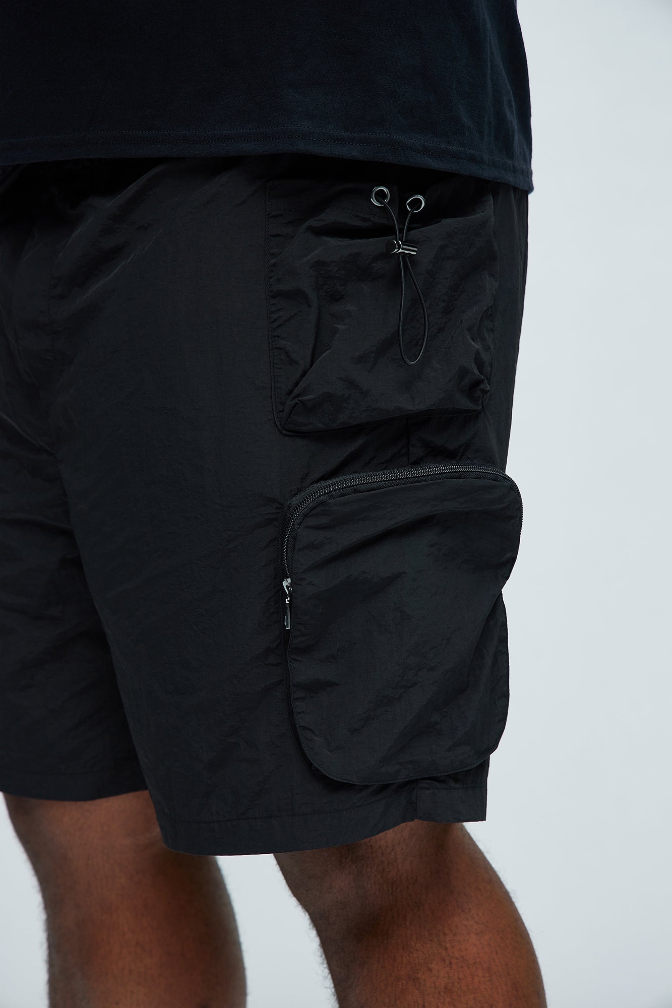 All This And That Nylon Cargo Shorts - Black