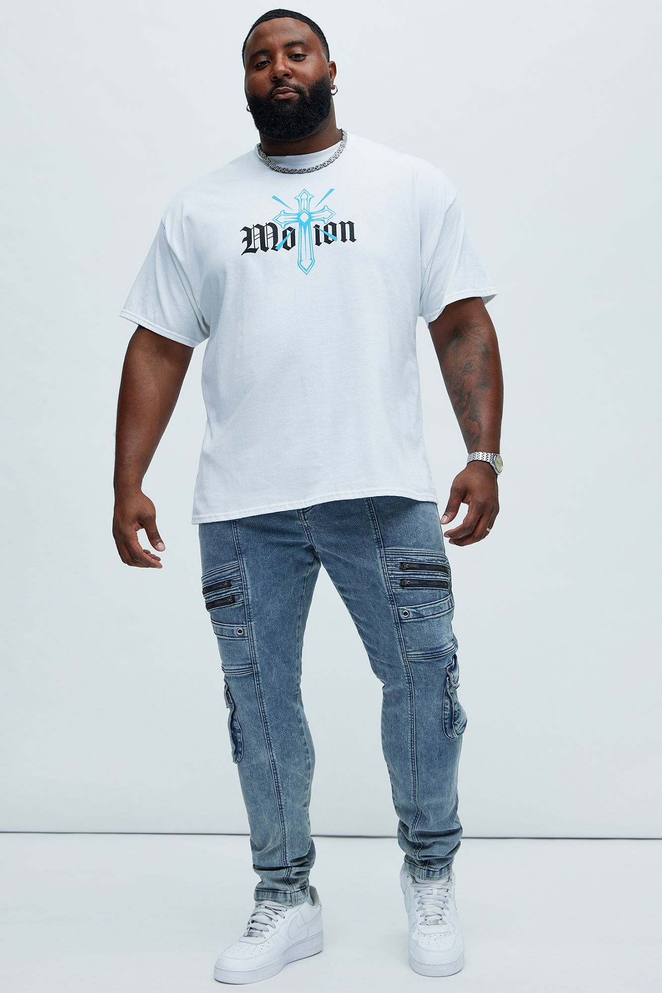 Johnny Vintage Skinny Cargo Jeans - Vintage Blue Wash