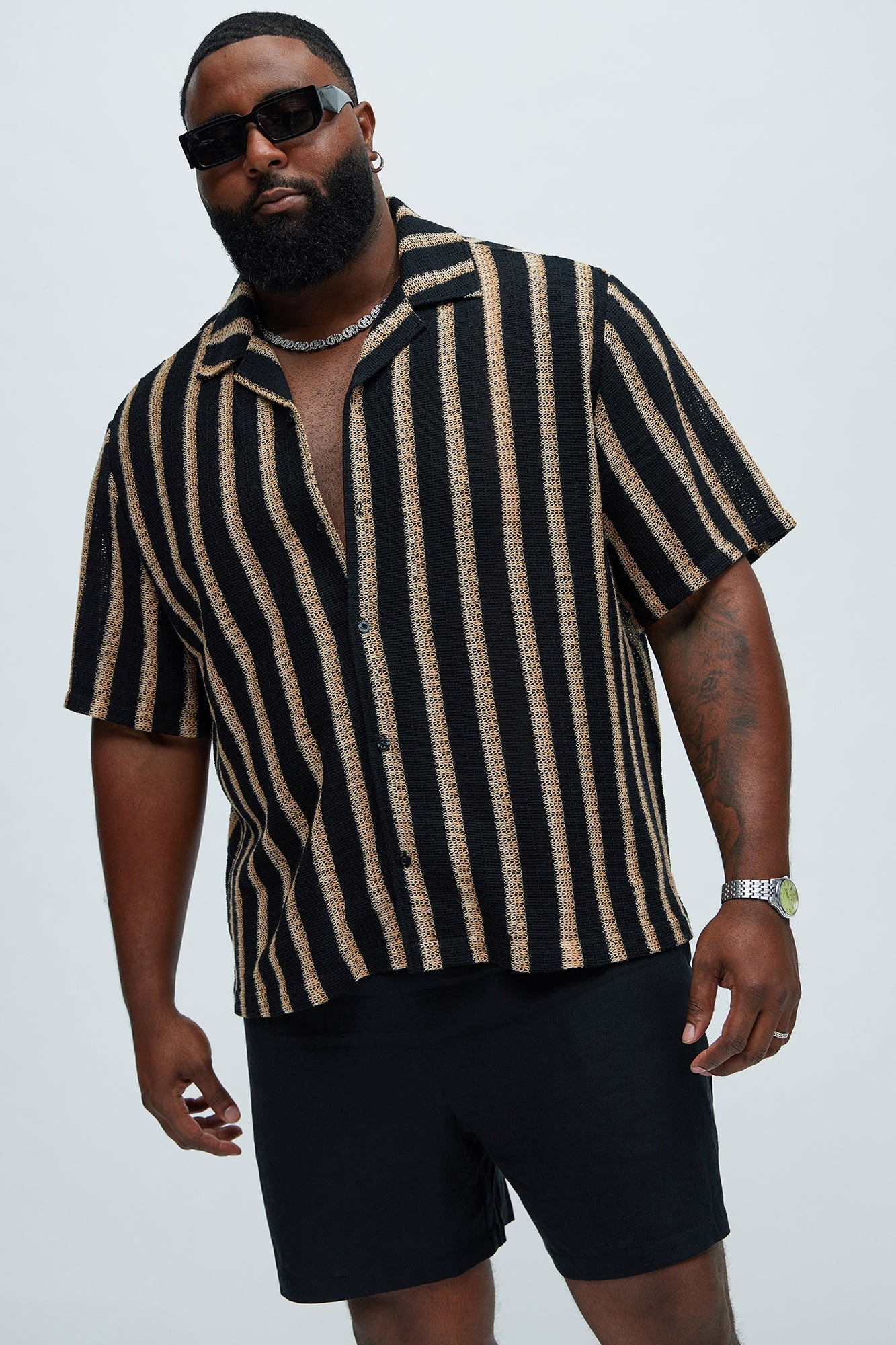 Peyton Textured Shirt - Black/combo