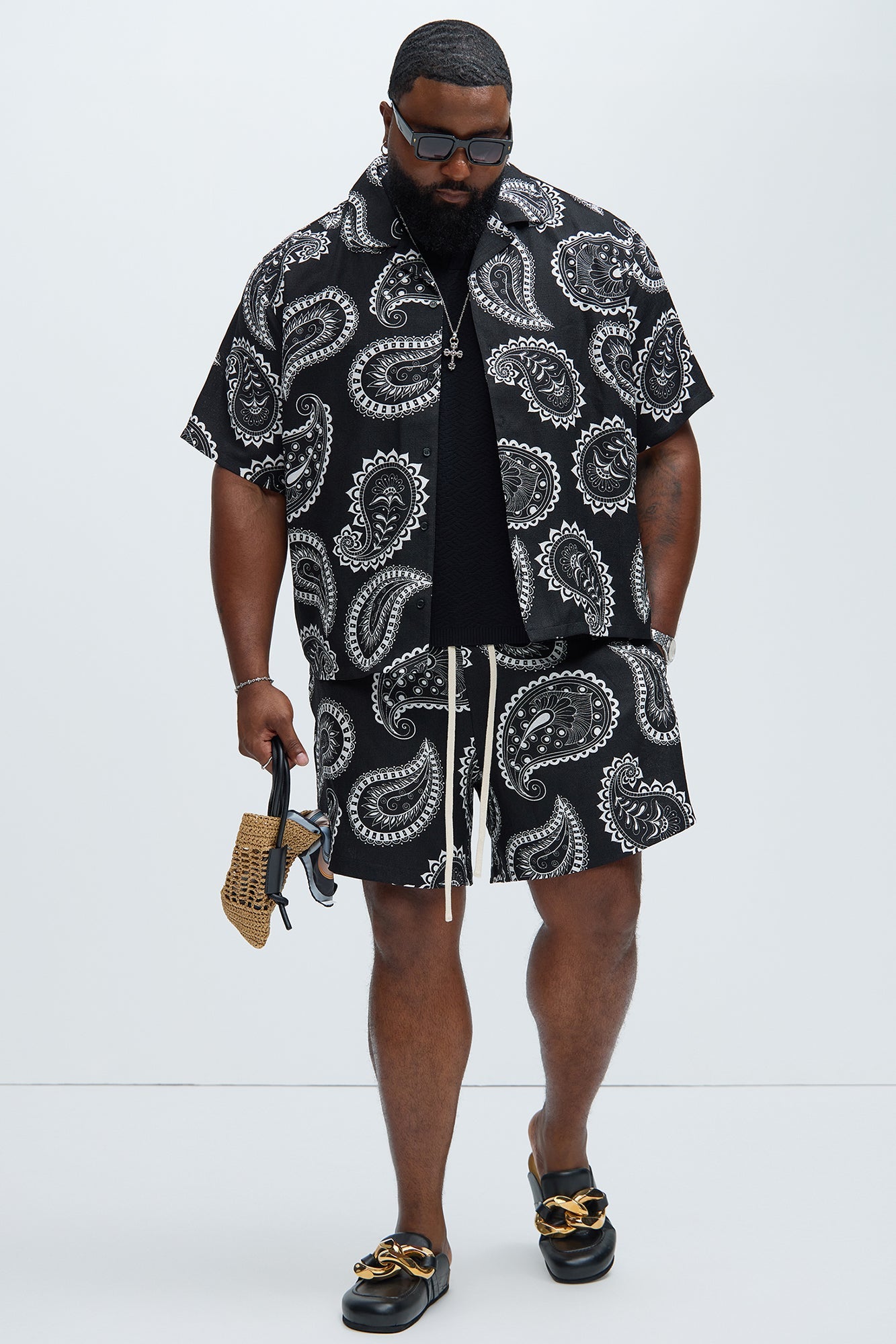 Laredo Paisley Shirt - Black/White