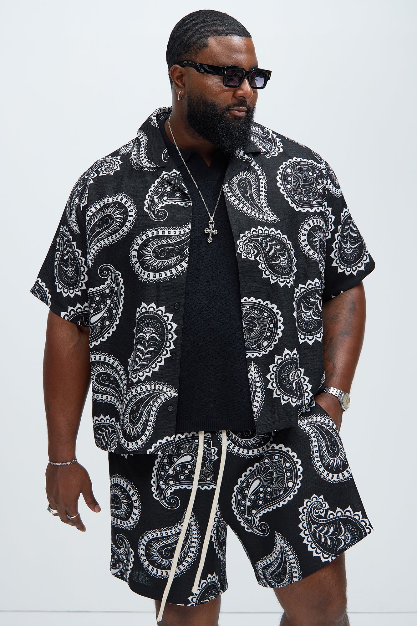 Laredo Paisley Shirt - Black/White