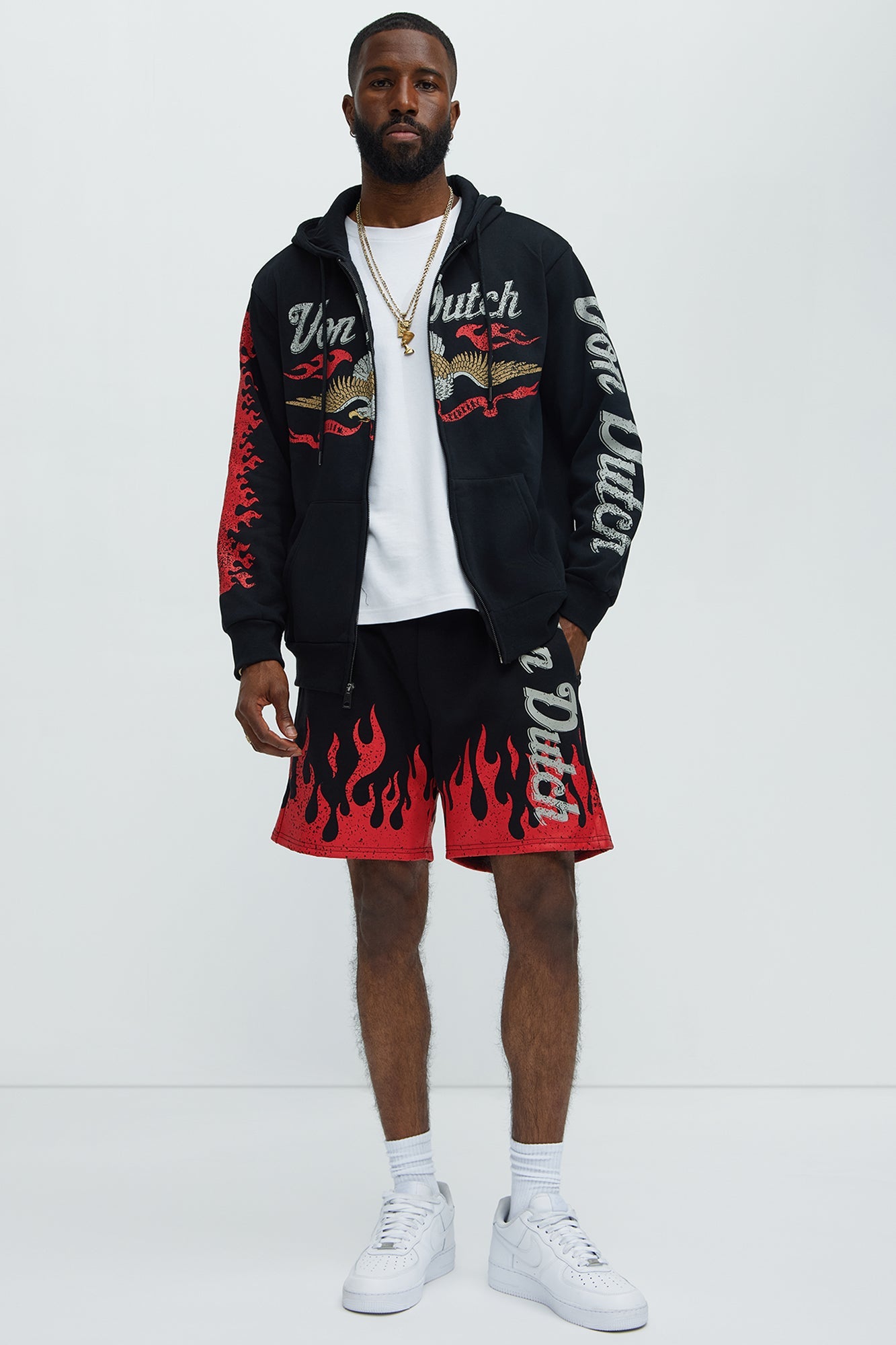 Von Dutch Fire Sweatshorts - Black