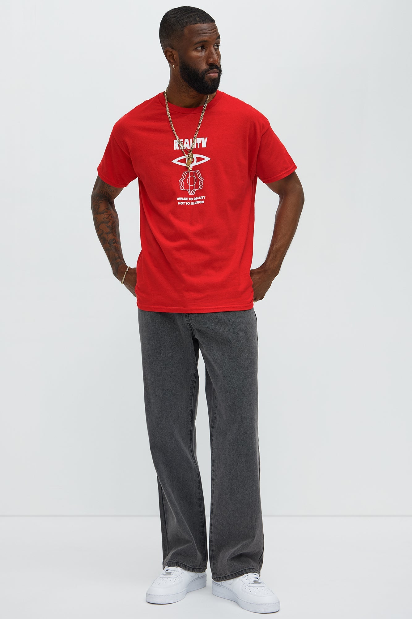 Reality Symbols Short Sleeve Tee - Red