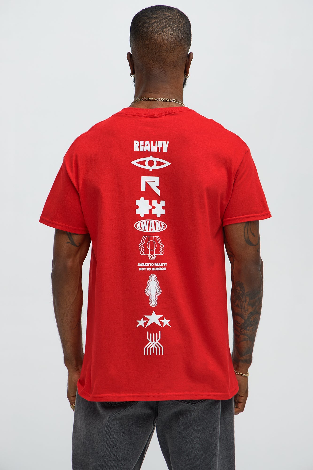 Reality Symbols Short Sleeve Tee - Red
