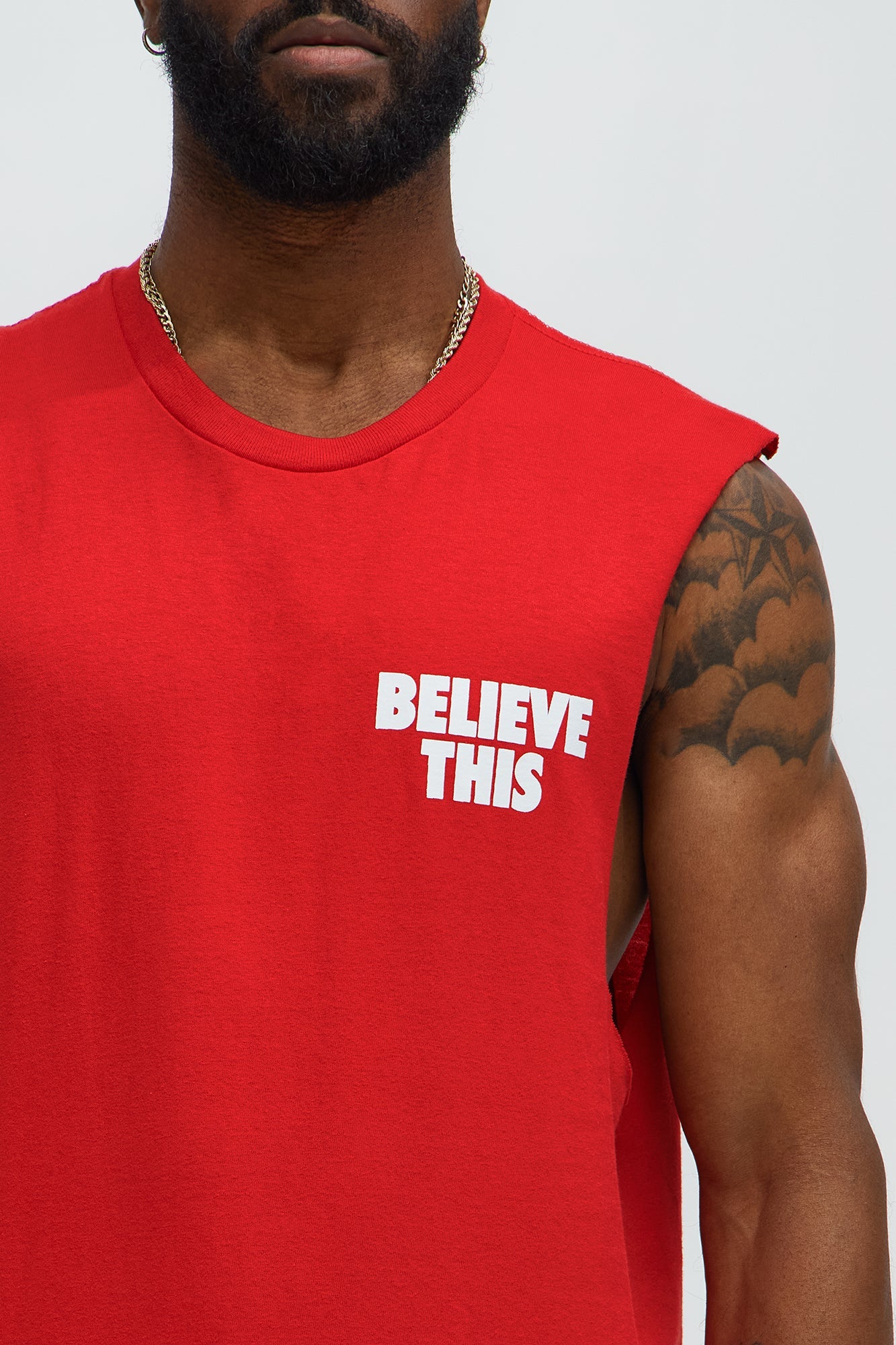 Believe This Muscle Tee - Red