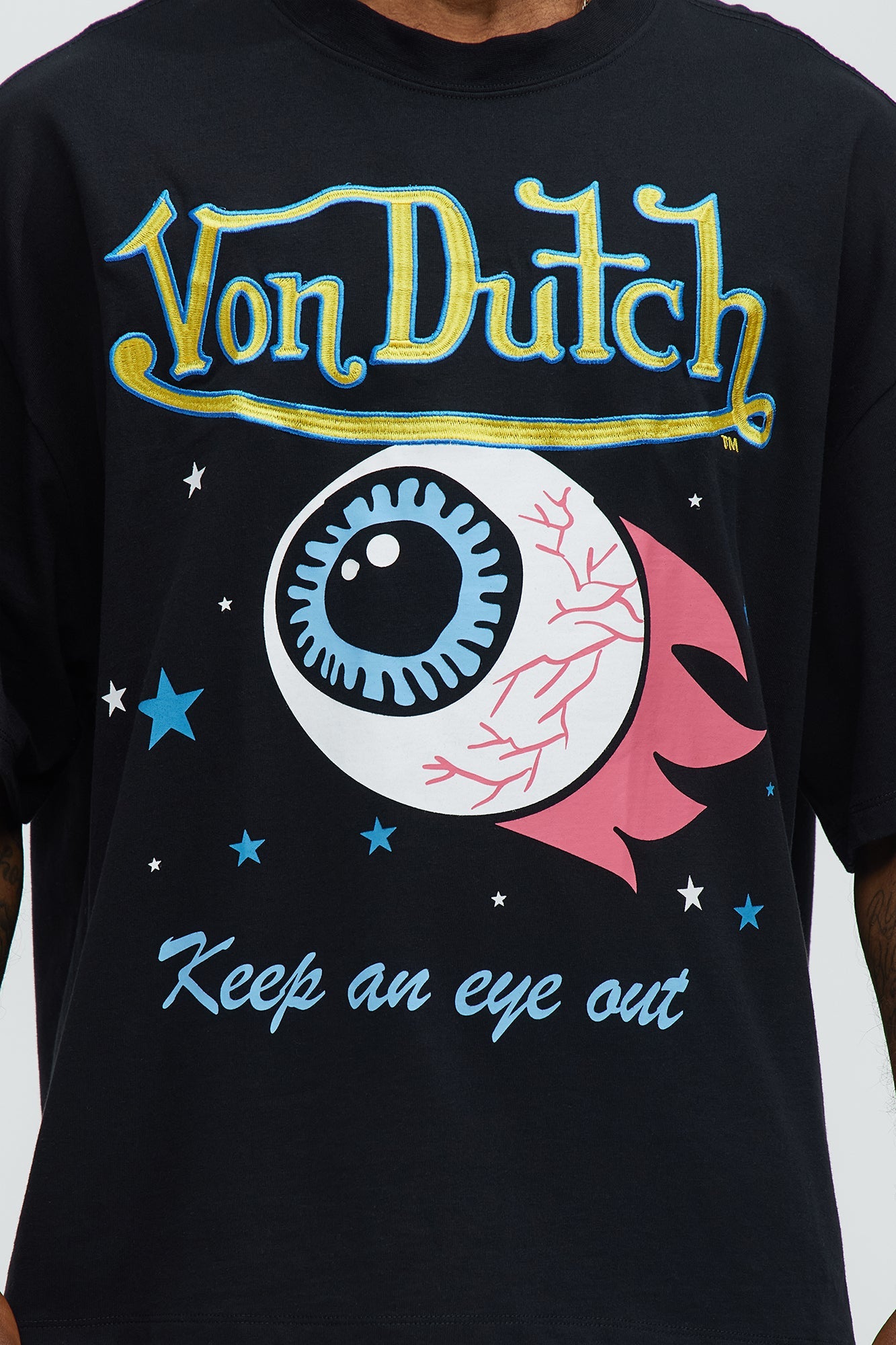 Von Dutch Eye Out Oversized Tee - Black
