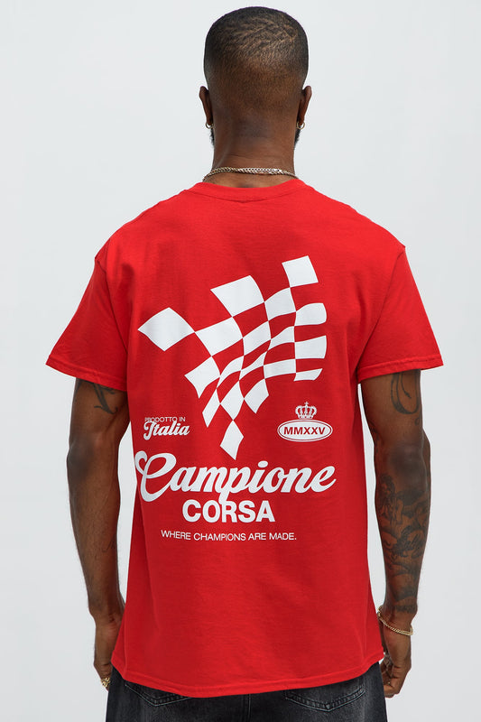 Campione Corsa Short Sleeve Tee - Red
