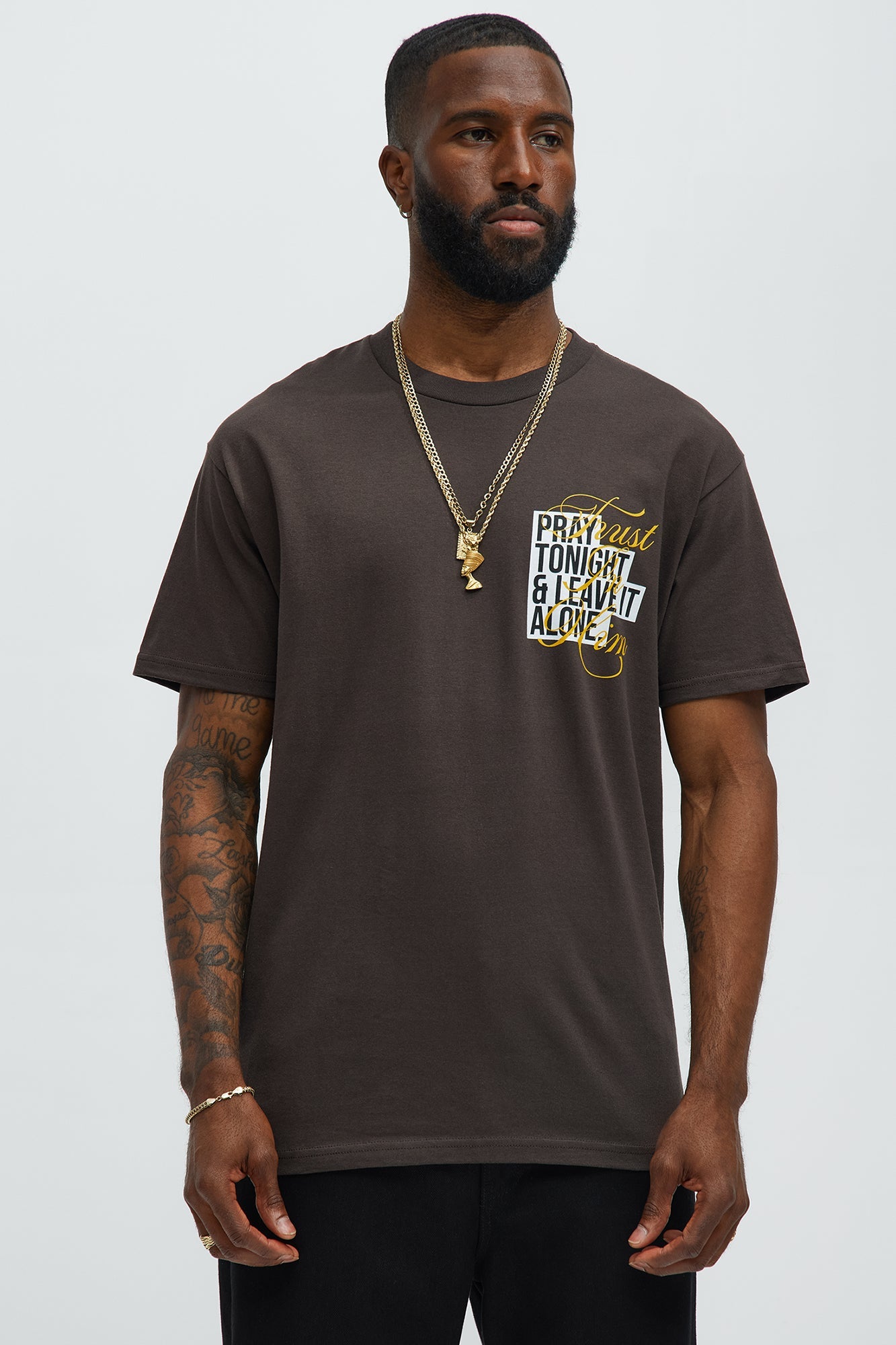 Trust In Him Short Sleeve Tee - Brown