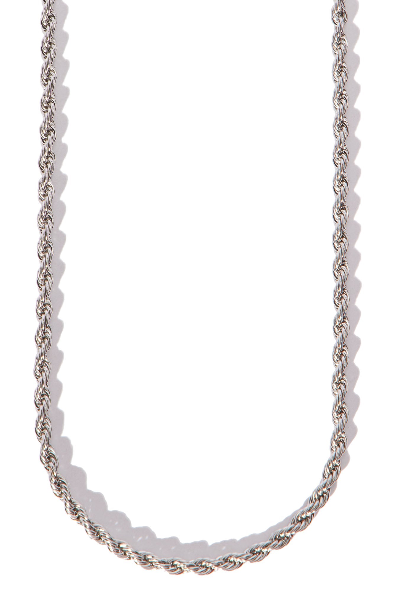 5mm Rope Chain Necklace - Silver