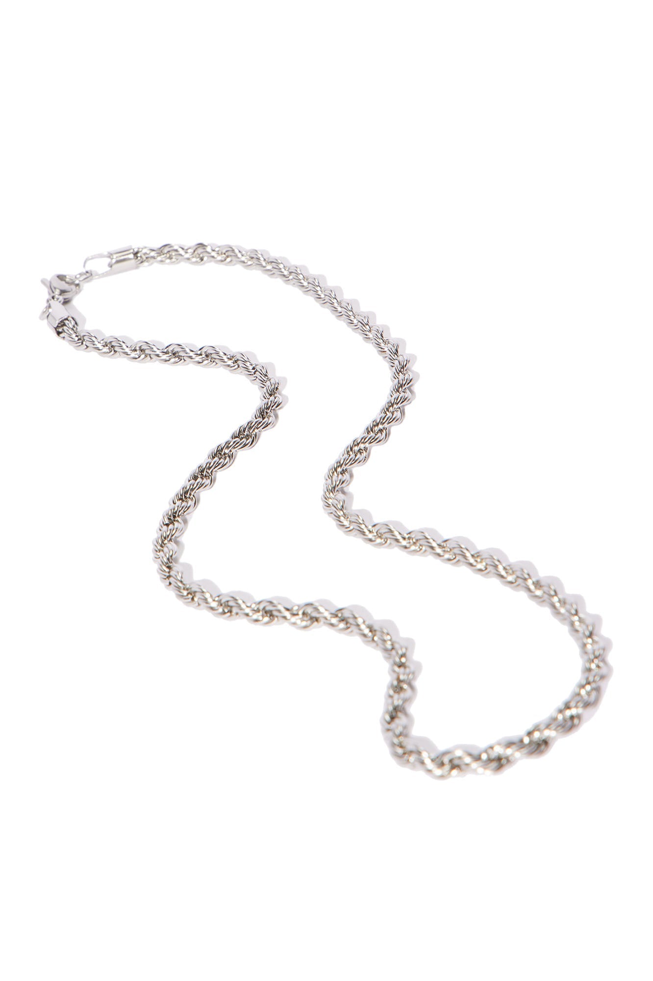 5mm Rope Chain Necklace - Silver