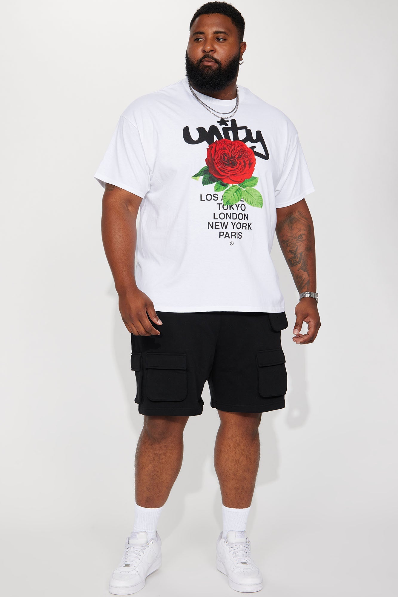 Different Levels Relaxed Cargo Shorts - Black