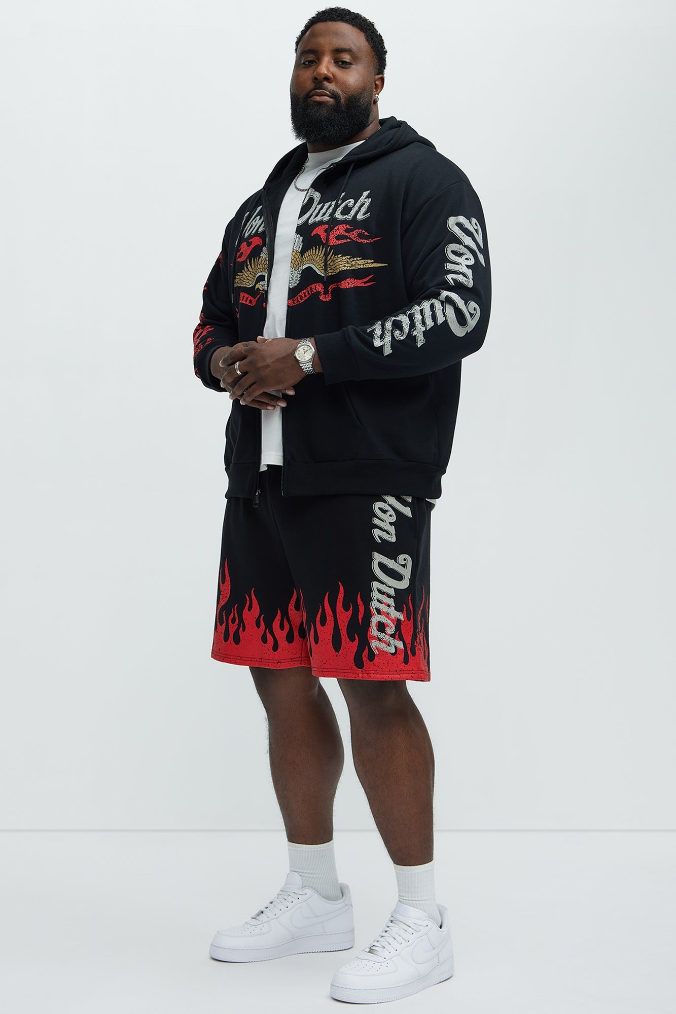 Von Dutch Fire Sweatshorts - Black